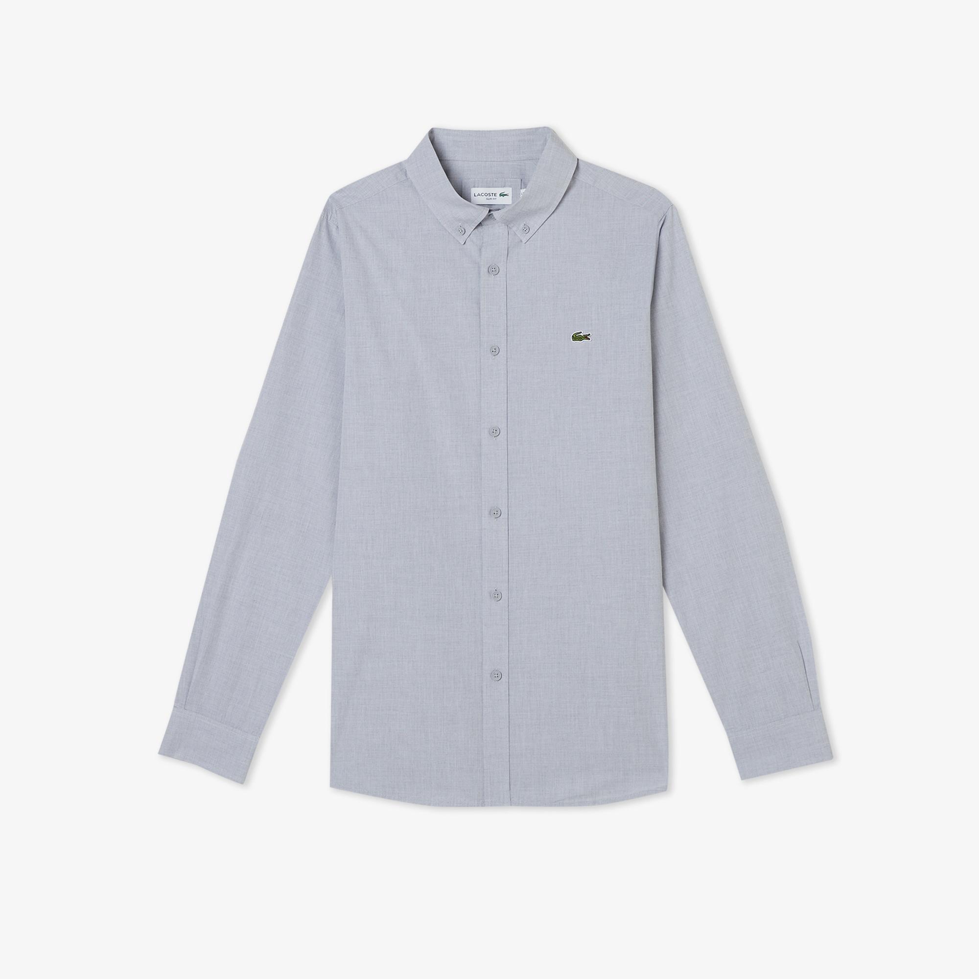 Lacoste Erkek Slim Fit Gri Gömlek