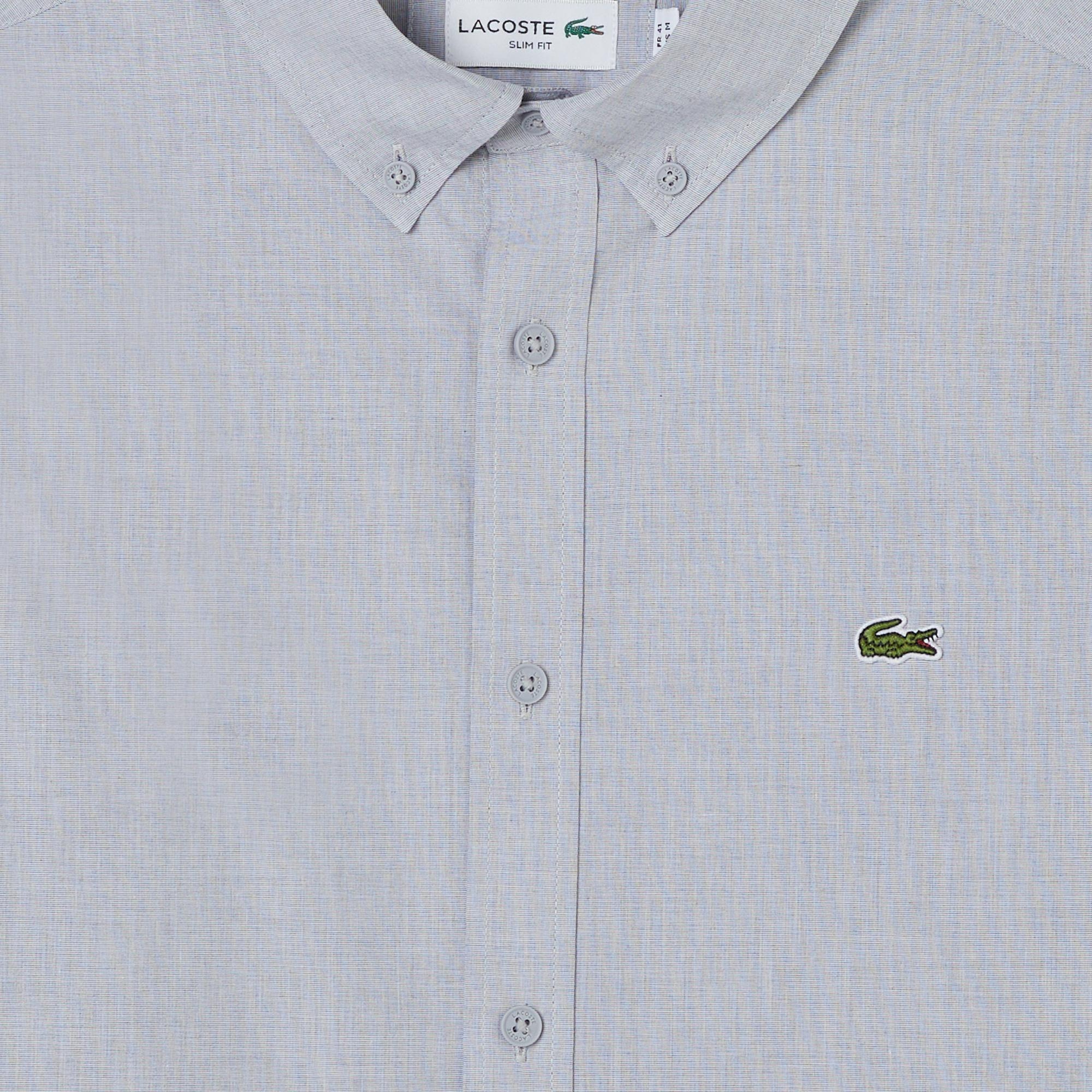 Lacoste Erkek Slim Fit Gri Gömlek