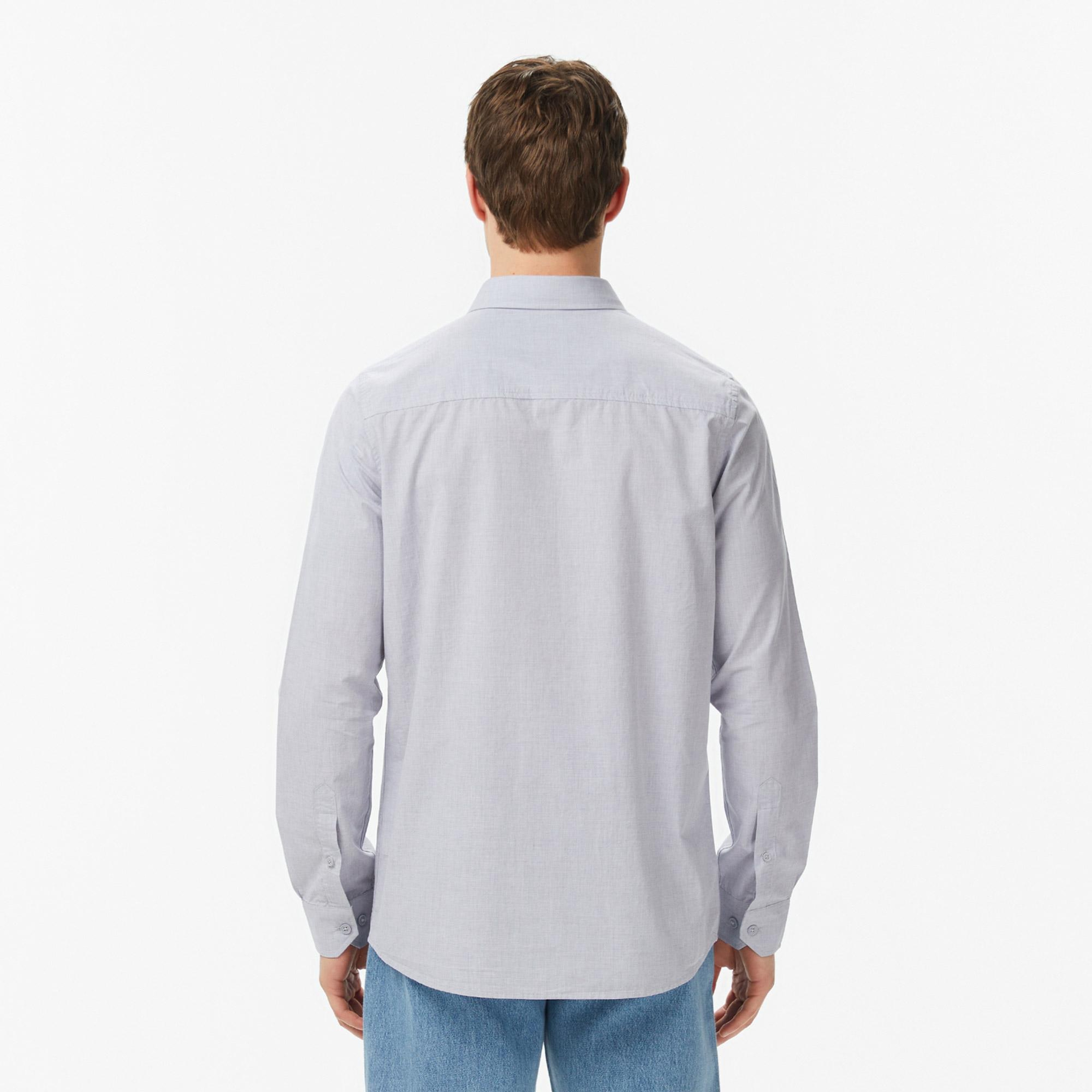 Lacoste Erkek Slim Fit Gri Gömlek