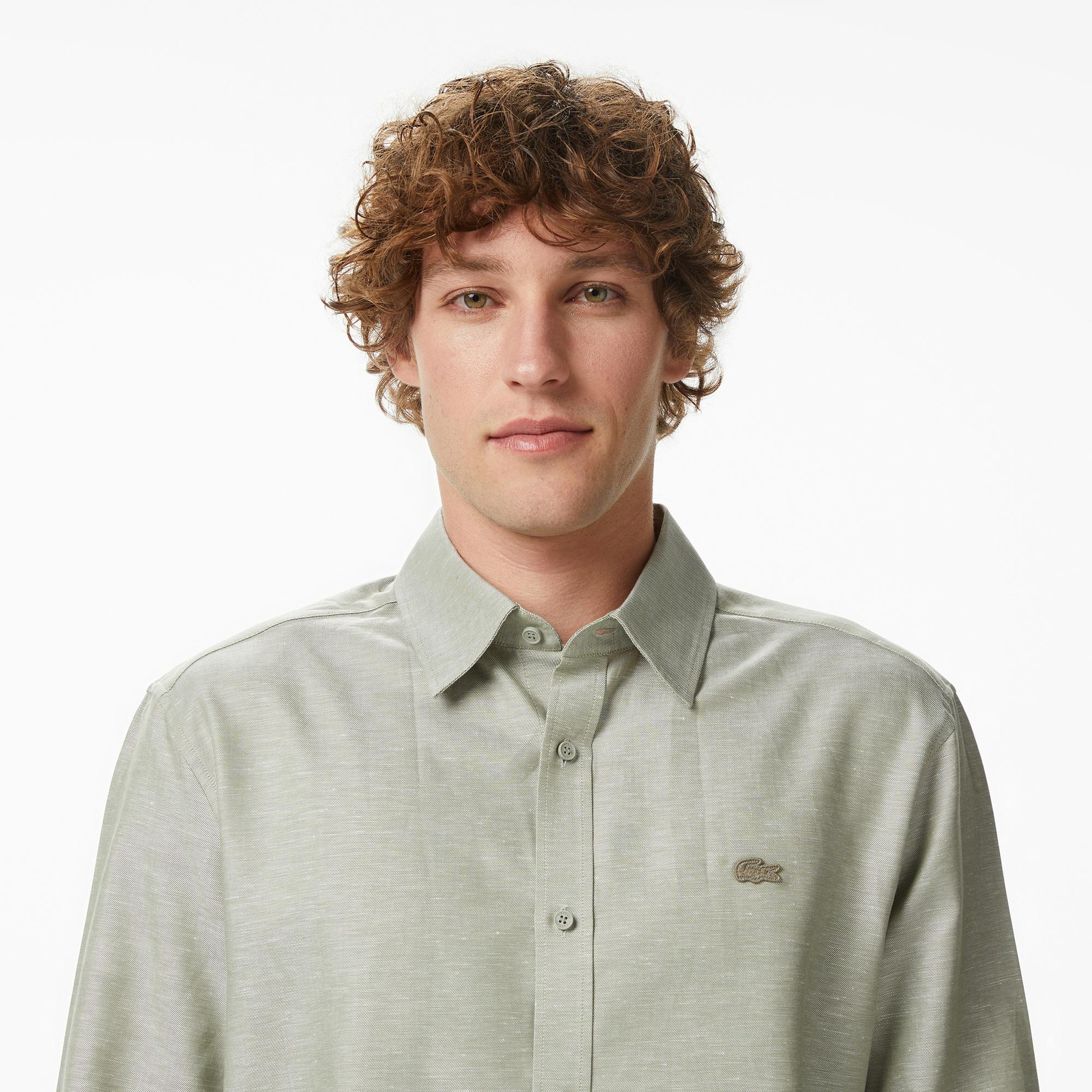 Lacoste Erkek Regular Fit Düğmeli Yaka Haki Gömlek