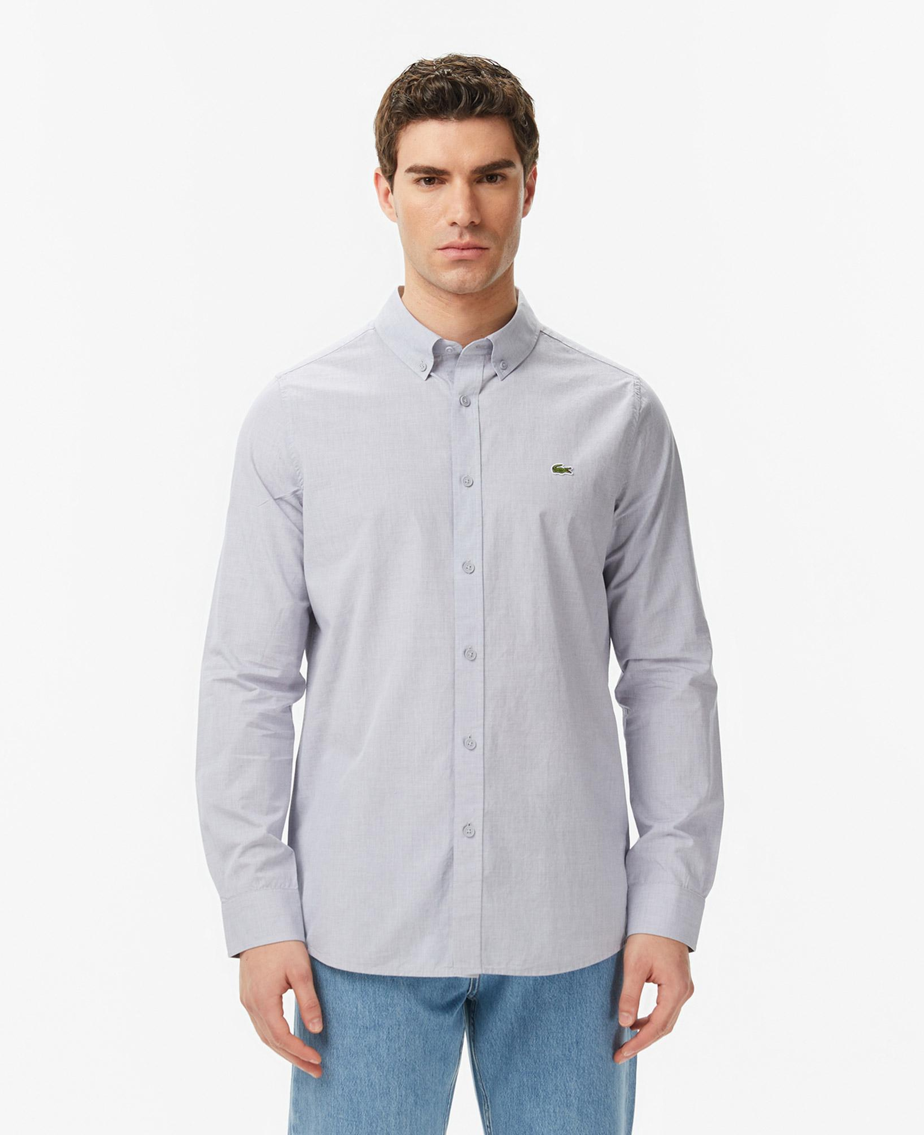 Lacoste Erkek Slim Fit Gri Gömlek