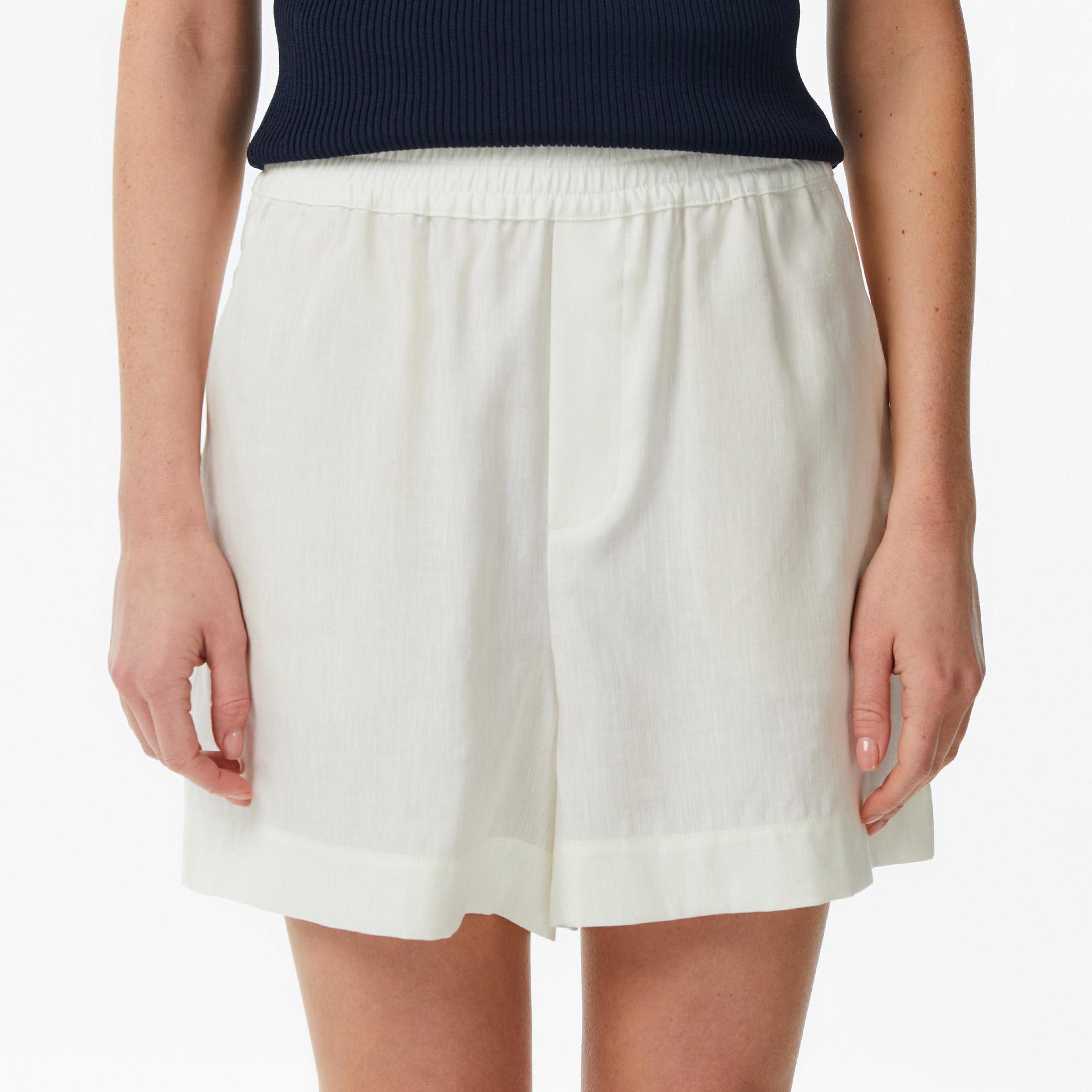 Lacoste Kadın Relaxed Fit Krem Şort