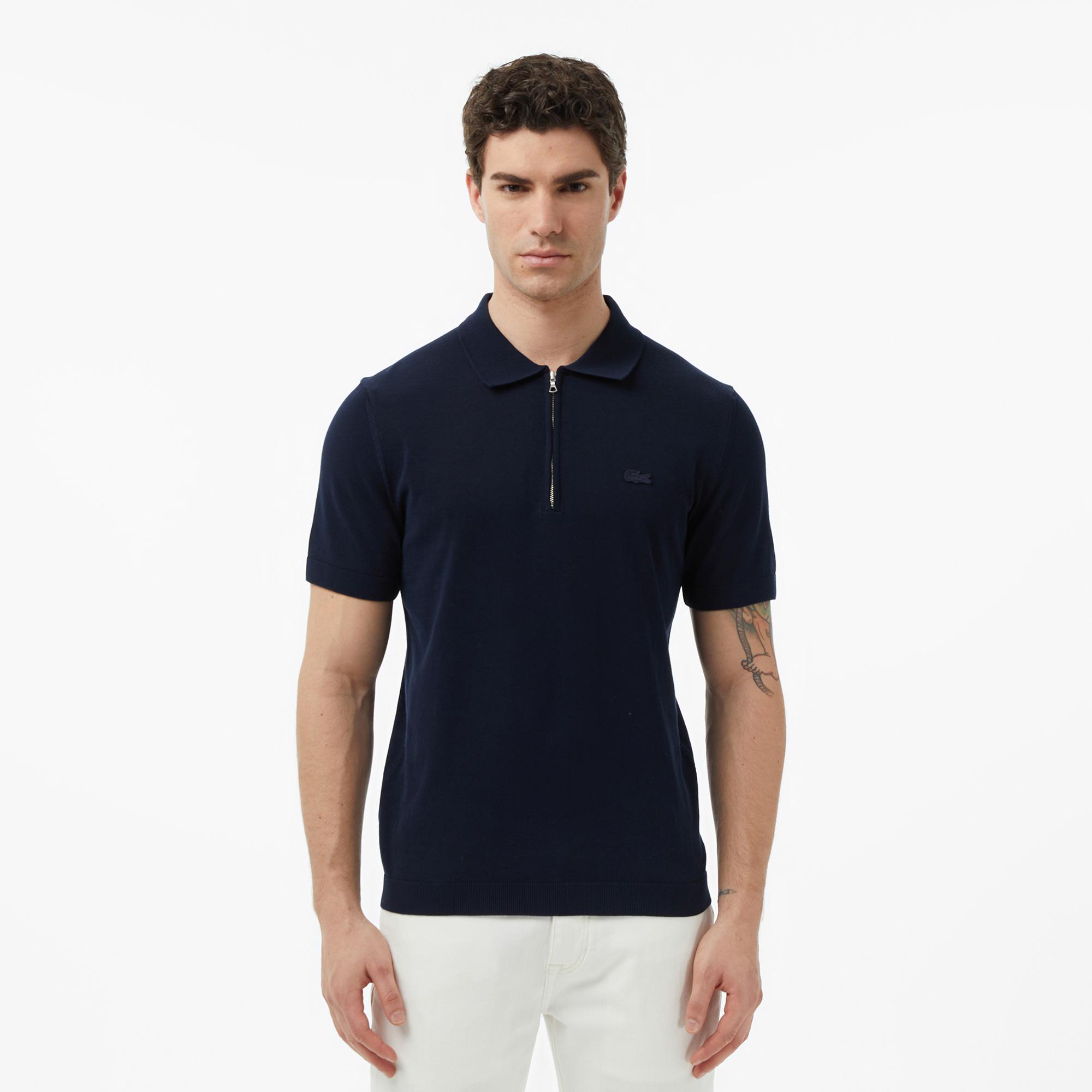 Lacoste Erkek Classic Fit Kısa Kollu Polo Yaka Lacivert Triko