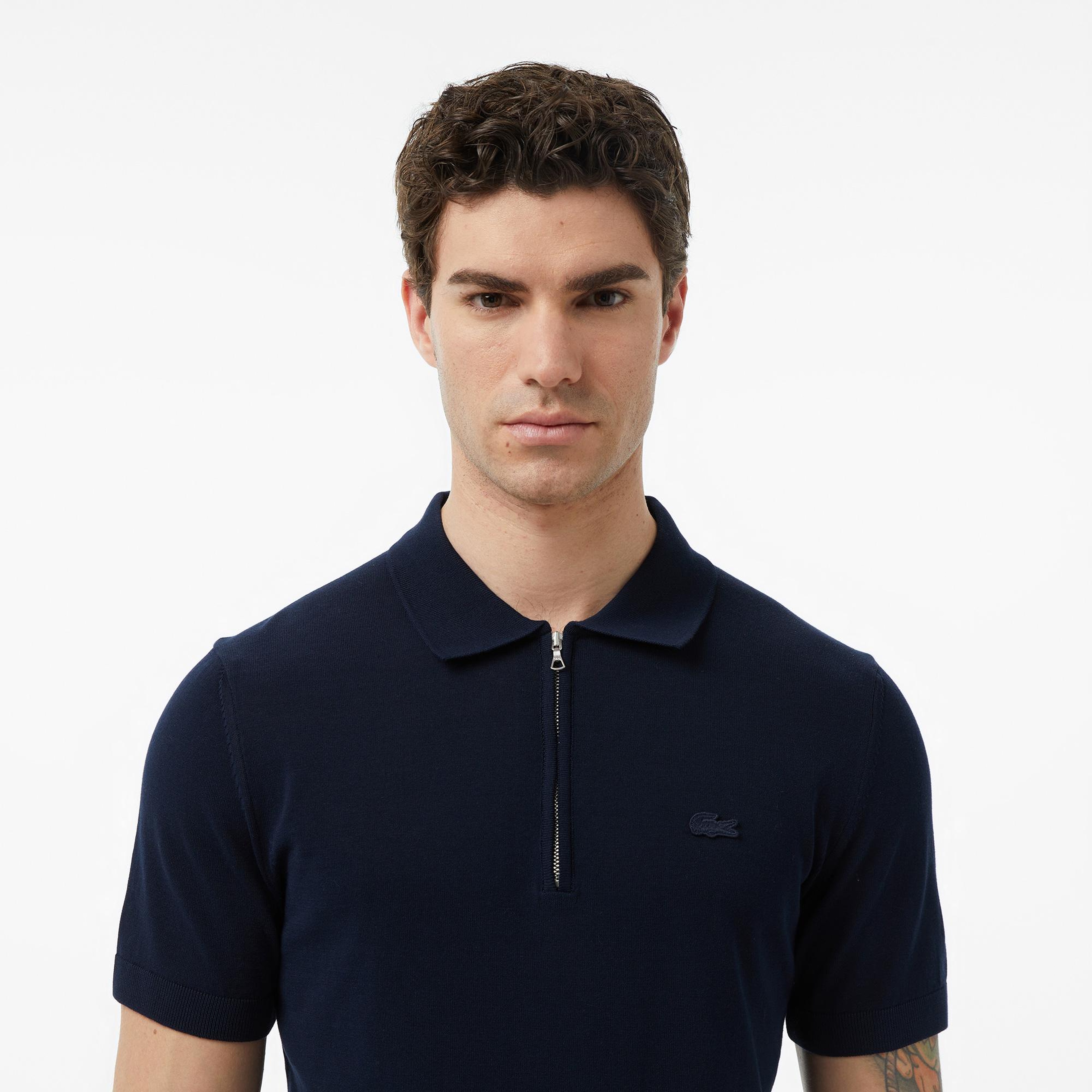 Lacoste Erkek Classic Fit Kısa Kollu Polo Yaka Lacivert Triko