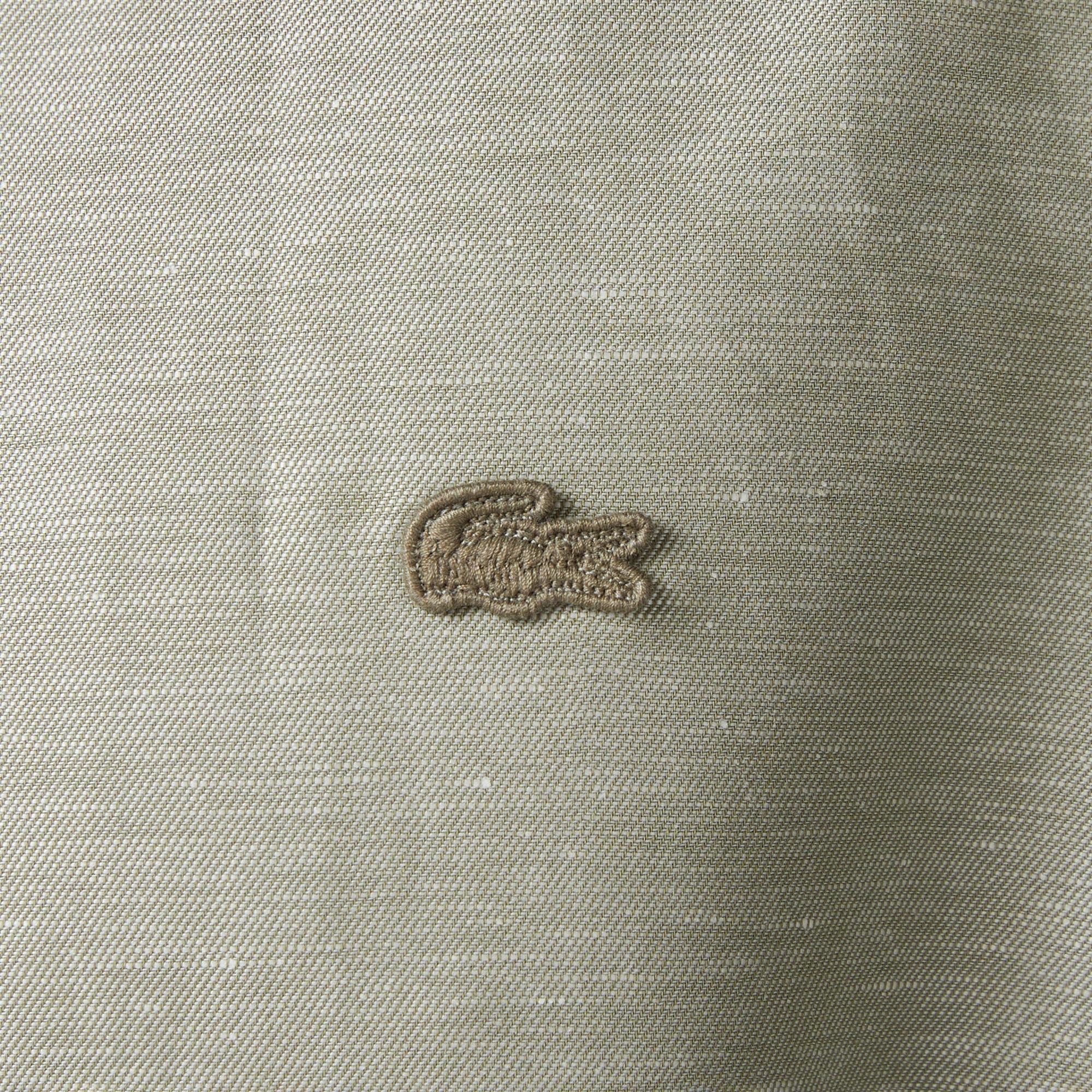 Lacoste Erkek Regular Fit Düğmeli Yaka Haki Gömlek