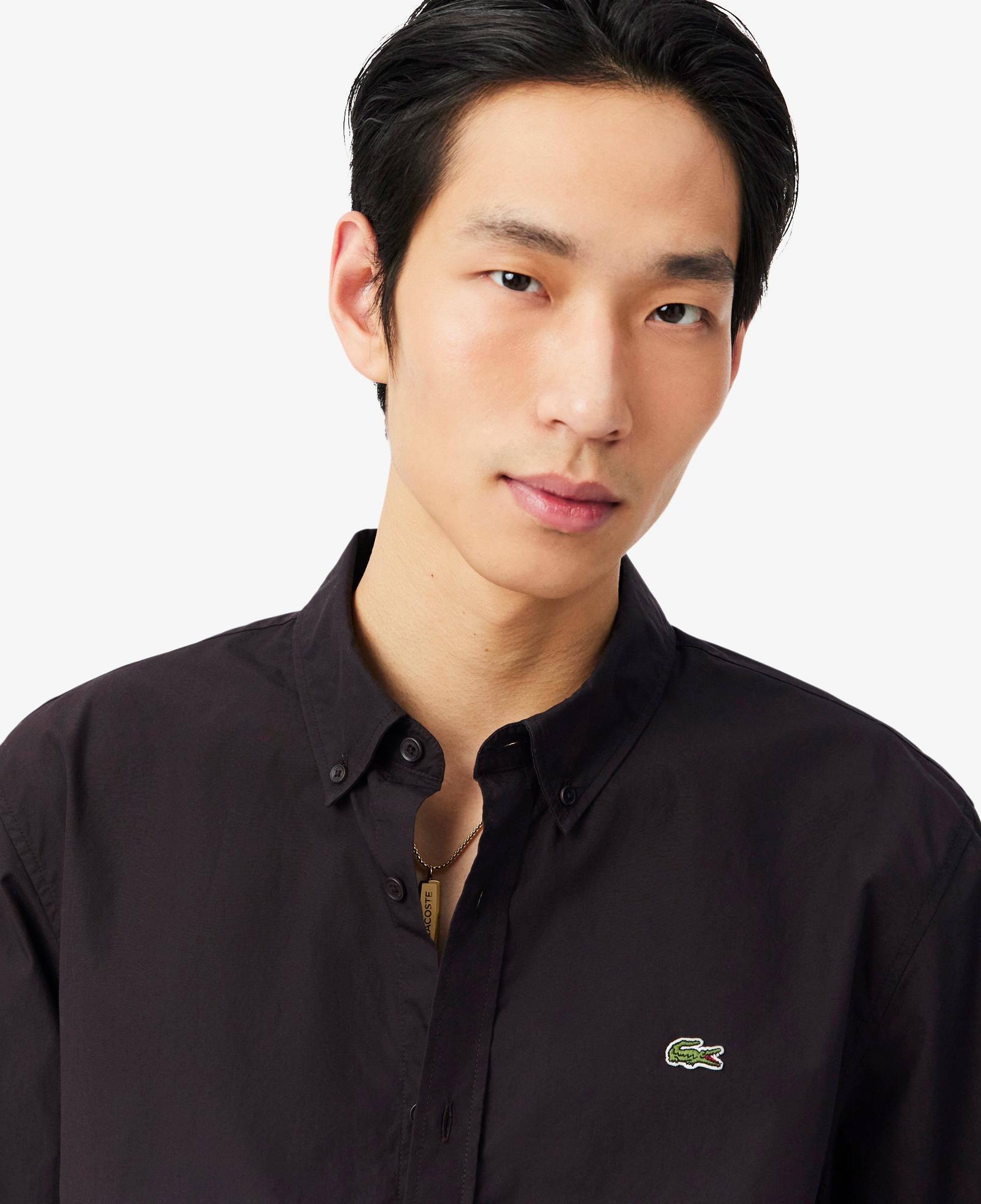 Lacoste Erkek Regular Fit Düğmeli Yaka Kahverengi Gömlek