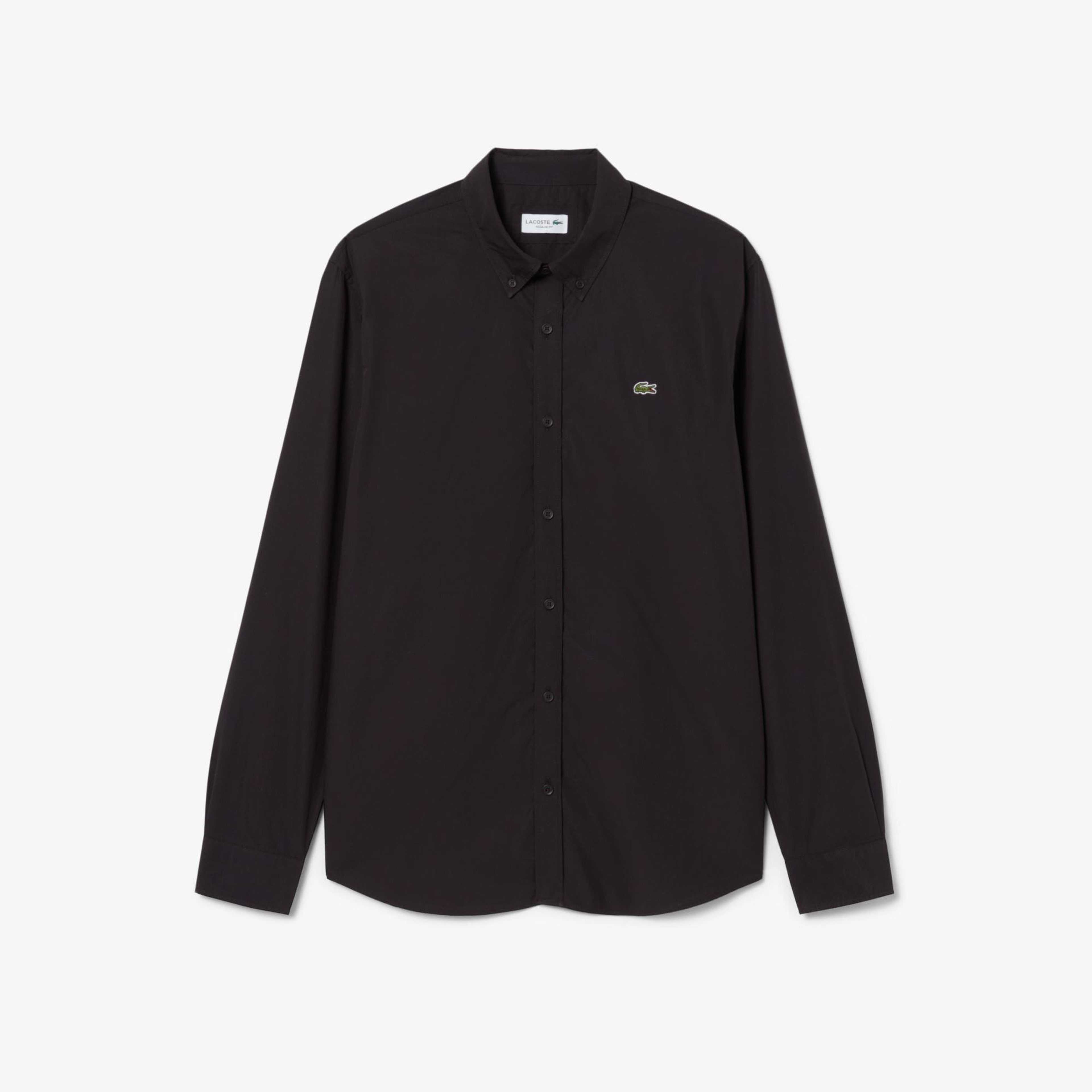 Lacoste Erkek Regular Fit Düğmeli Yaka Kahverengi Gömlek