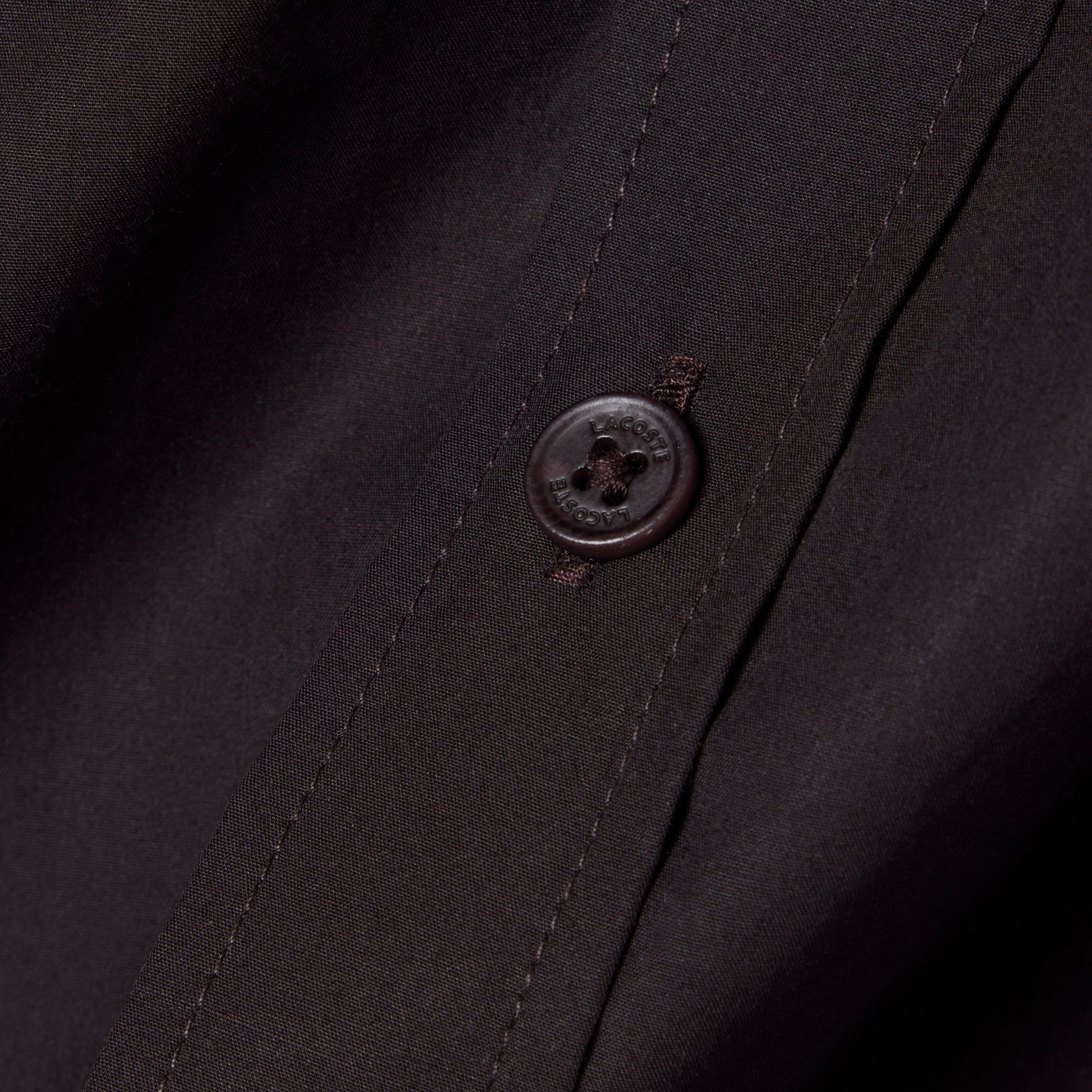 Lacoste Erkek Regular Fit Düğmeli Yaka Kahverengi Gömlek