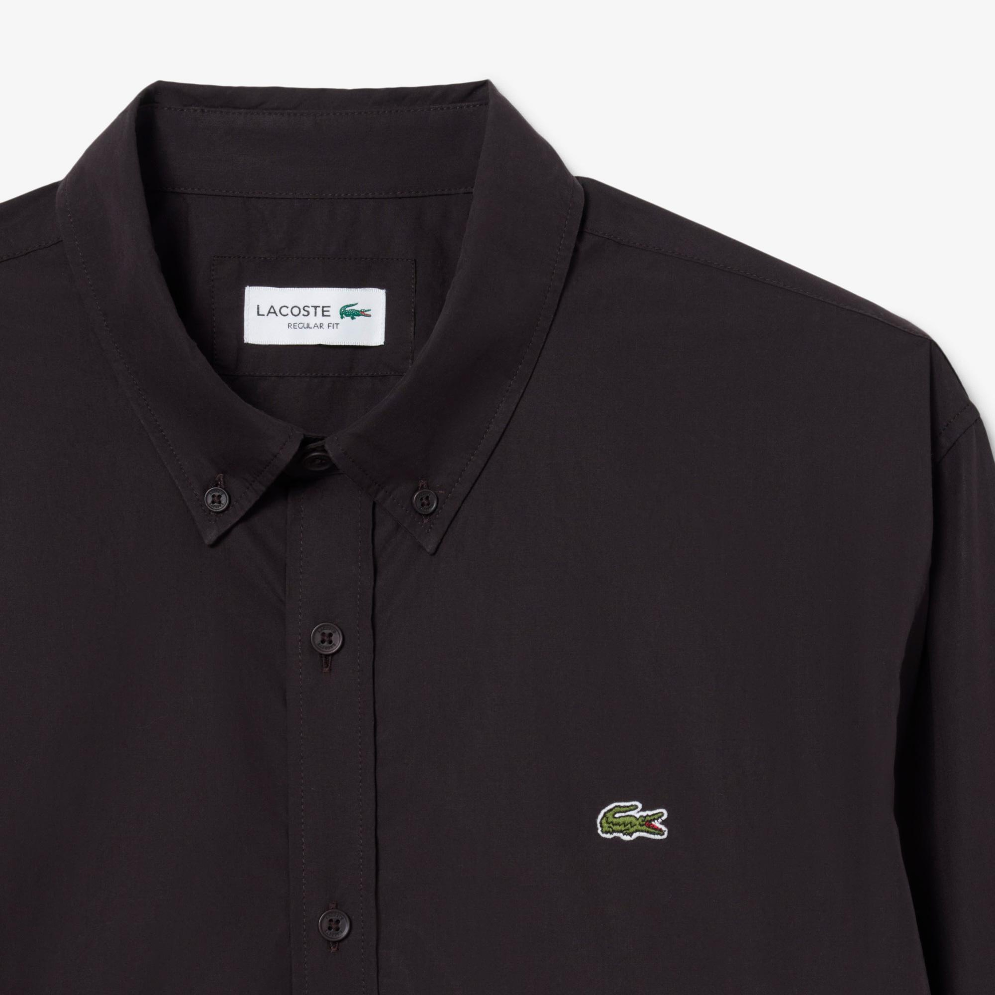 Lacoste Erkek Regular Fit Düğmeli Yaka Kahverengi Gömlek