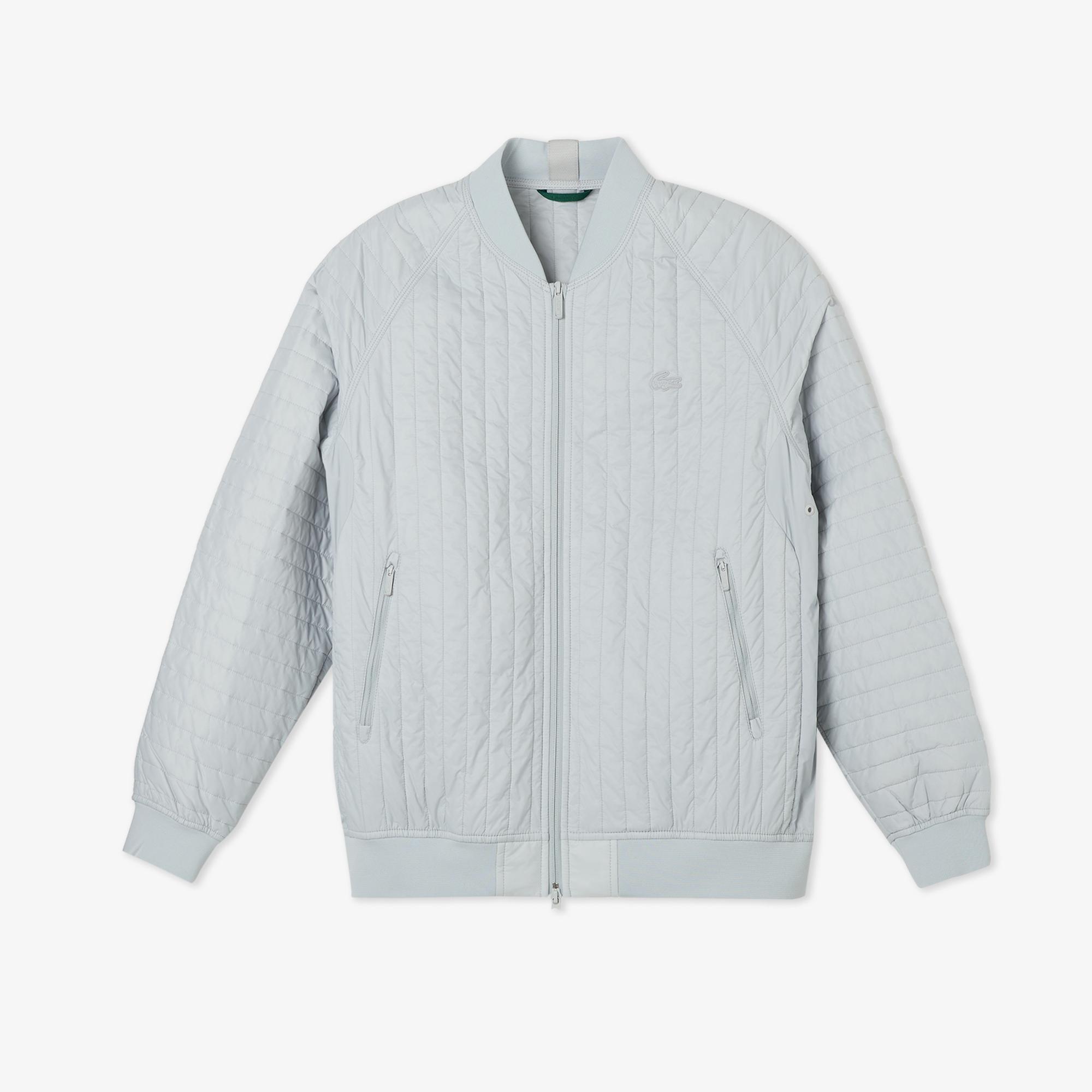 Lacoste Erkek Relaxed Fit Fermuarlı Gri Bomber Ceket