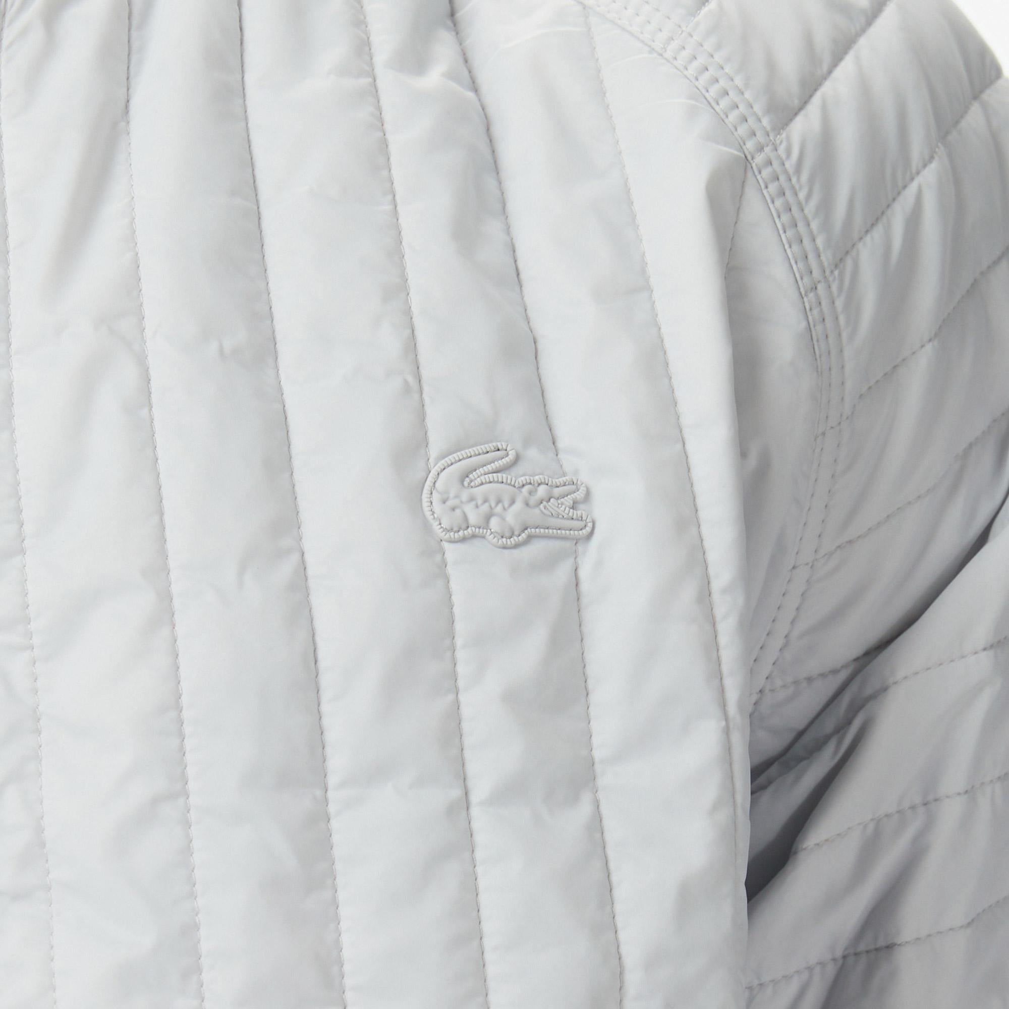 Lacoste Erkek Relaxed Fit Fermuarlı Gri Bomber Ceket