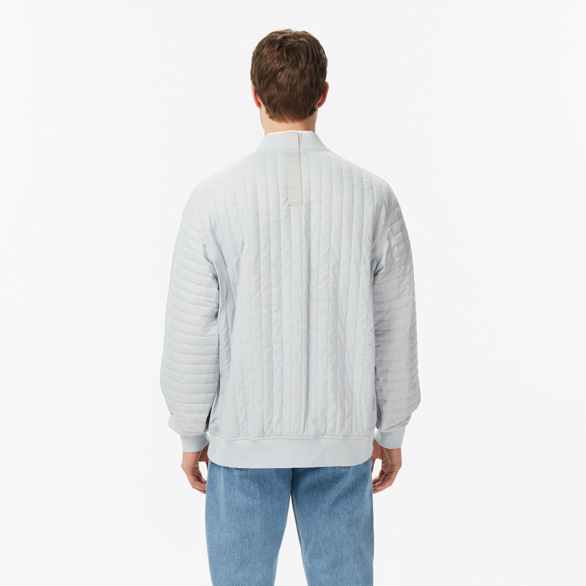 Lacoste Erkek Relaxed Fit Fermuarlı Gri Bomber Ceket