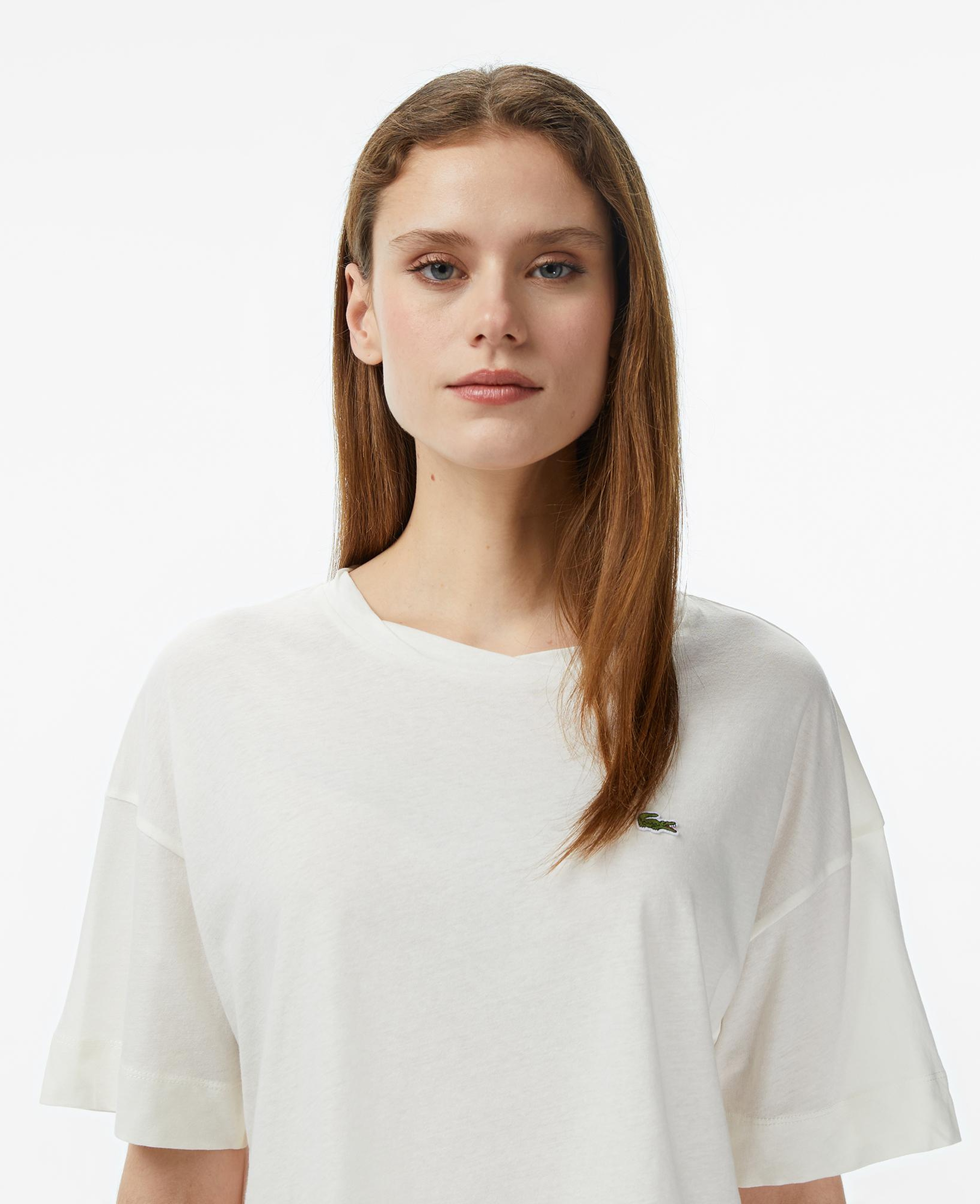 Lacoste Kadın Bisiklet Yaka Krem T-Shirt