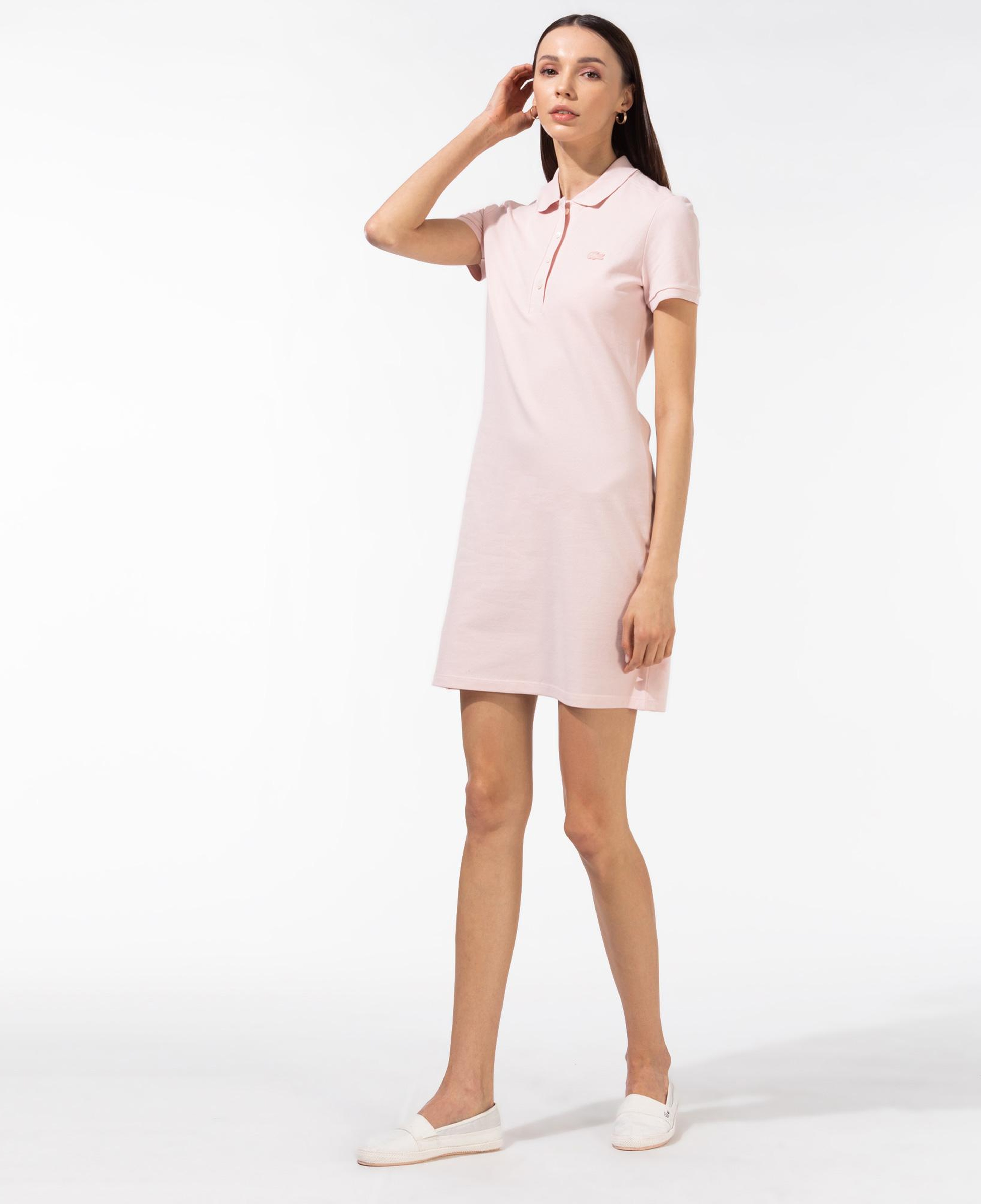 Lacoste Kadın Slim Fit Kısa Kollu Polo Yaka Pembe Elbise