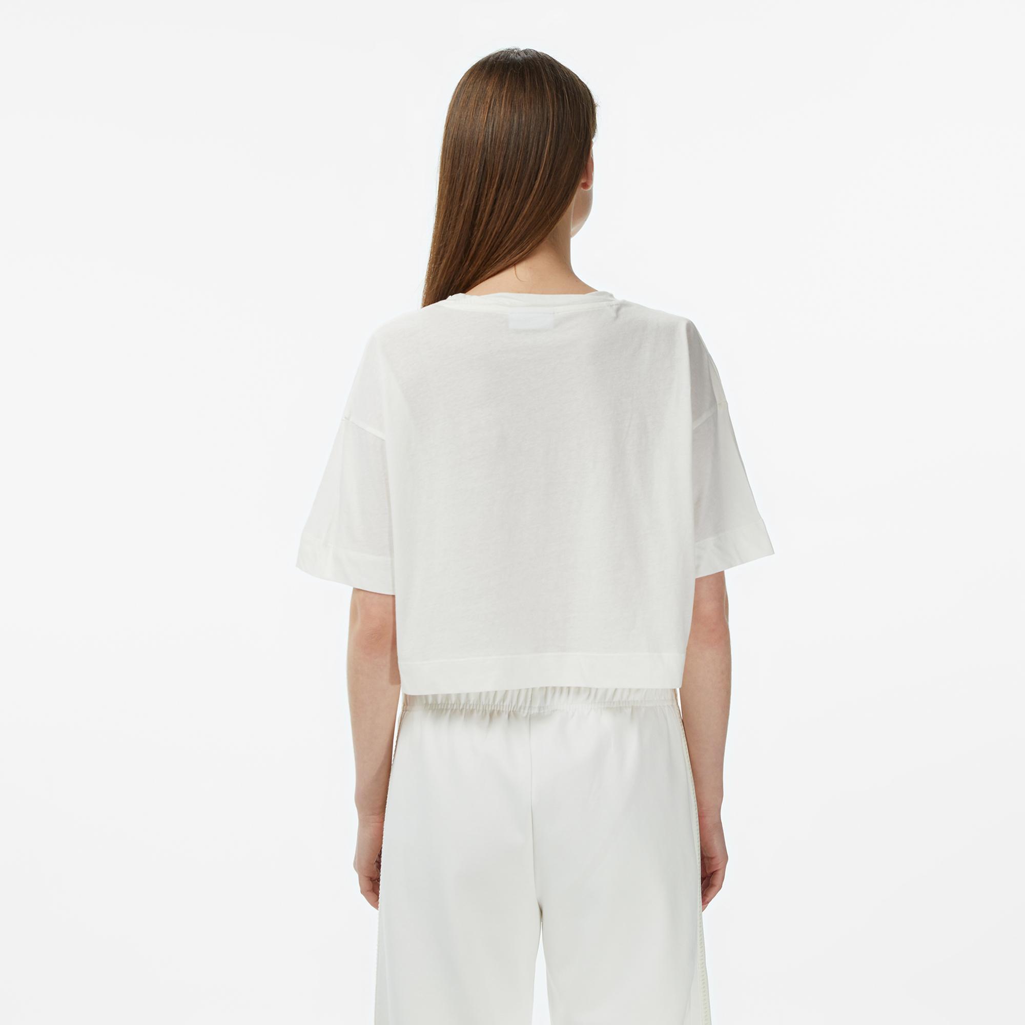 Lacoste Kadın Bisiklet Yaka Krem T-Shirt