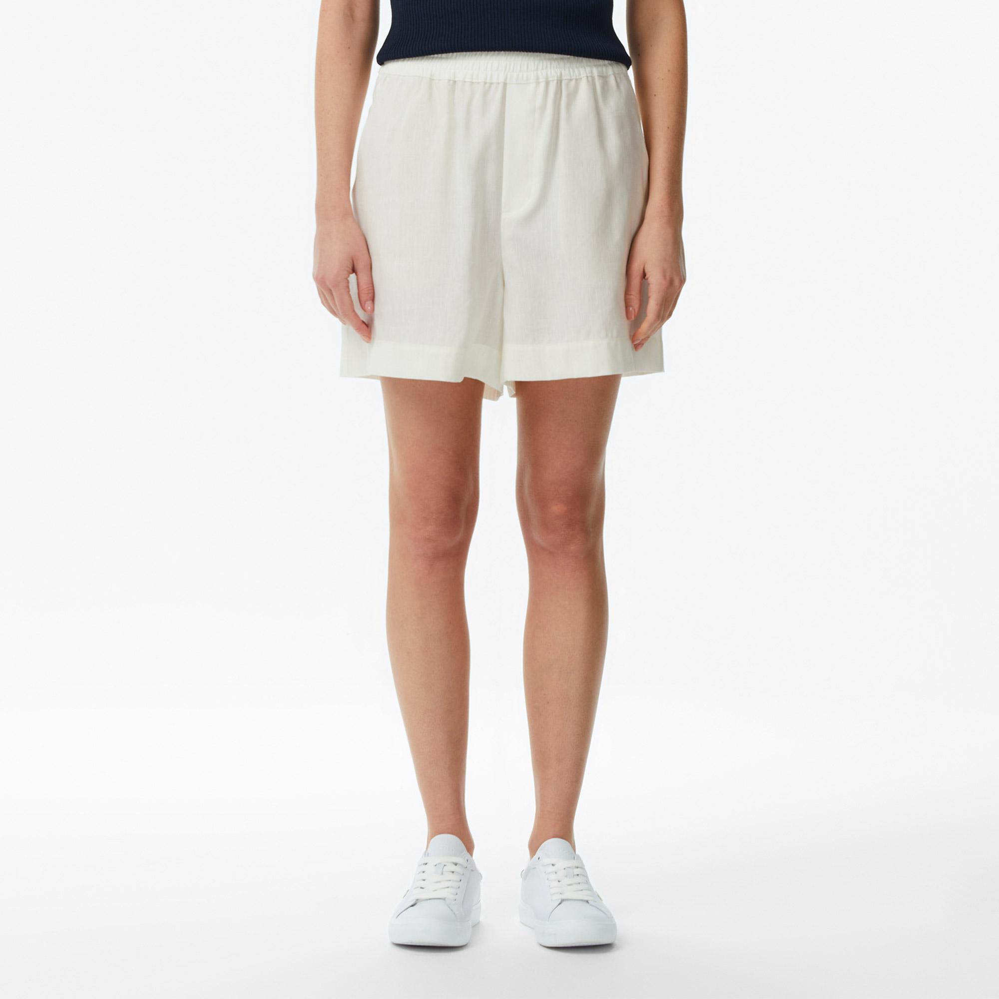 Lacoste Kadın Relaxed Fit Krem Şort