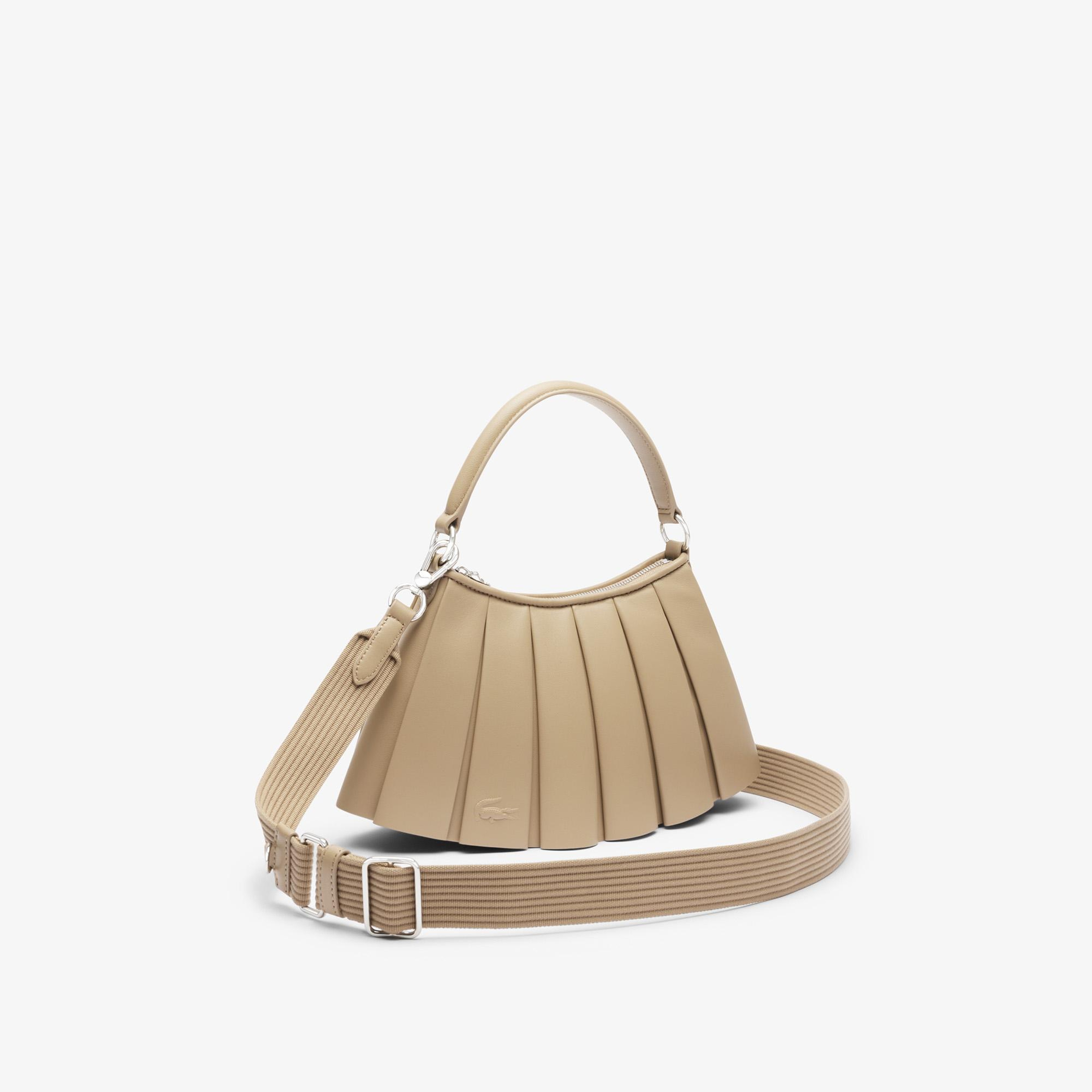 Lacoste Small Lenglen Kadın Deri Bej Omuz Çantası