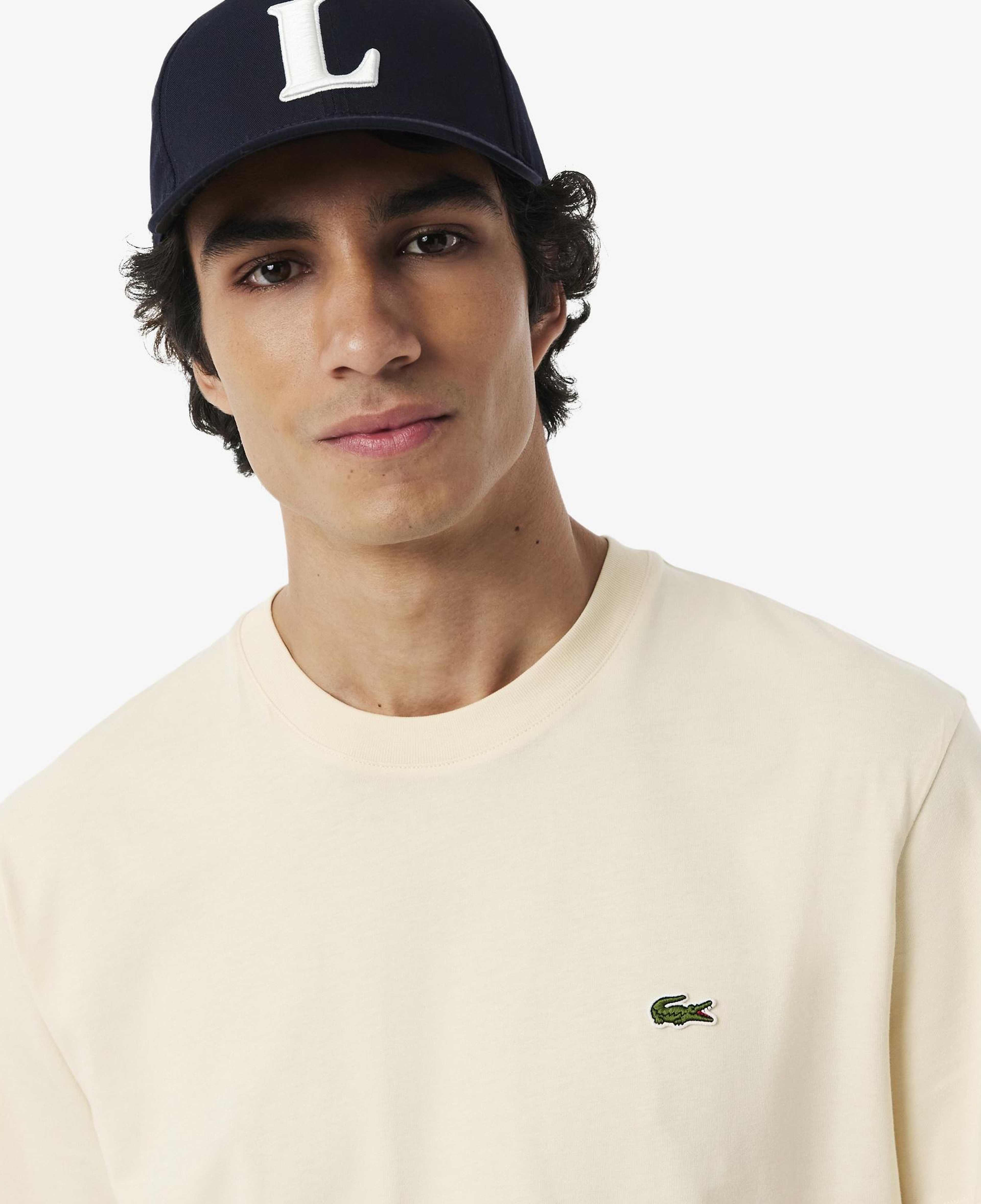 Lacoste Erkek Classic Fit Bisiklet Yaka Bej T-Shirt
