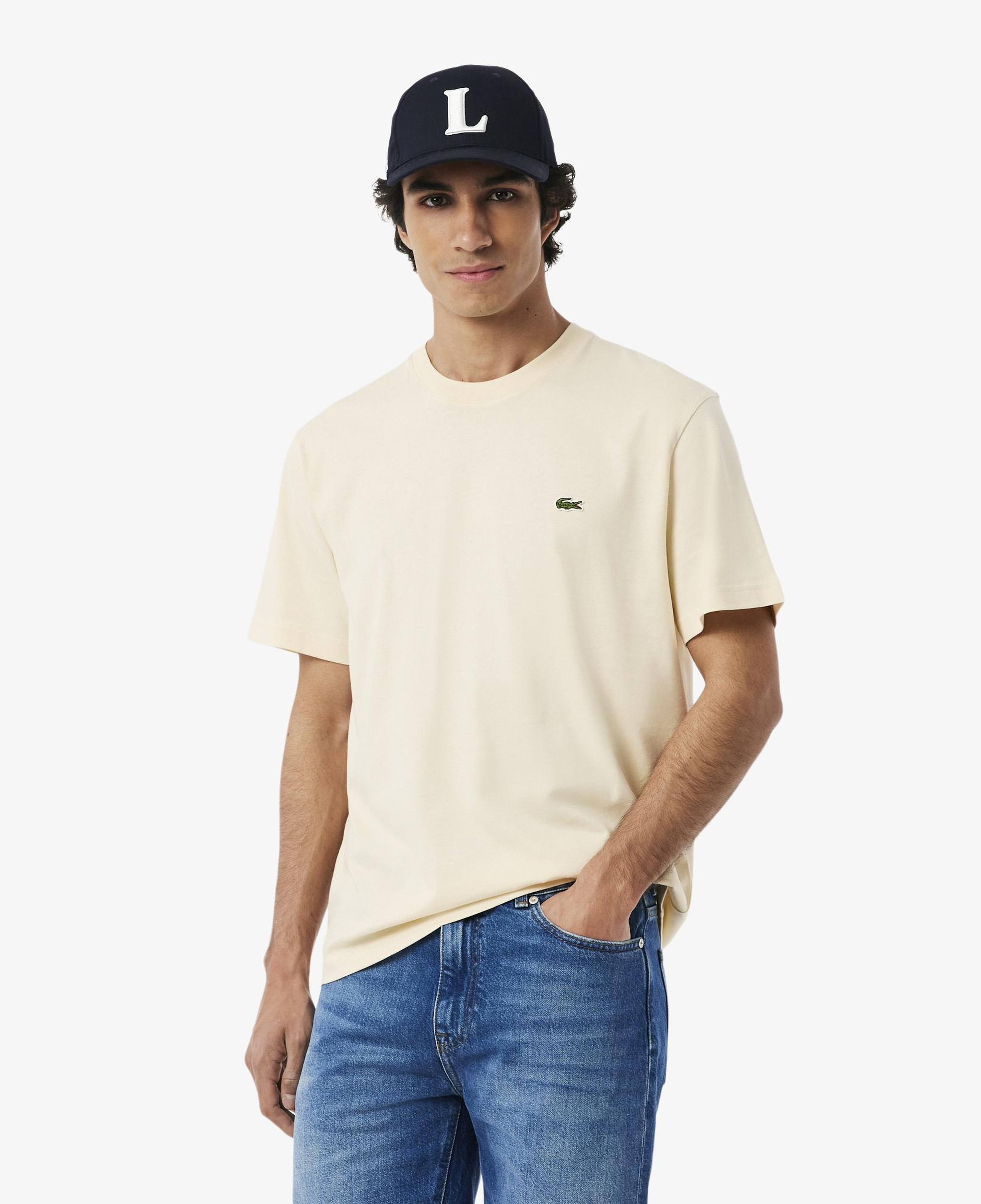 Lacoste Erkek Classic Fit Bisiklet Yaka Bej T-Shirt
