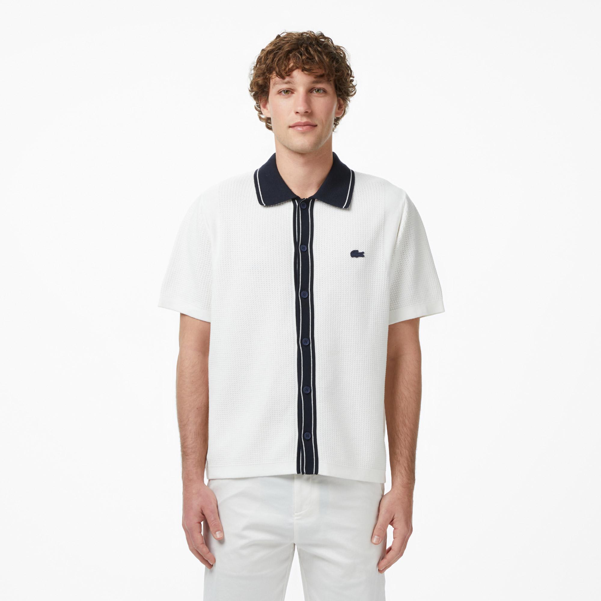 Lacoste Erkek Classic Fit Kısa Kollu Polo Yaka Beyaz Triko