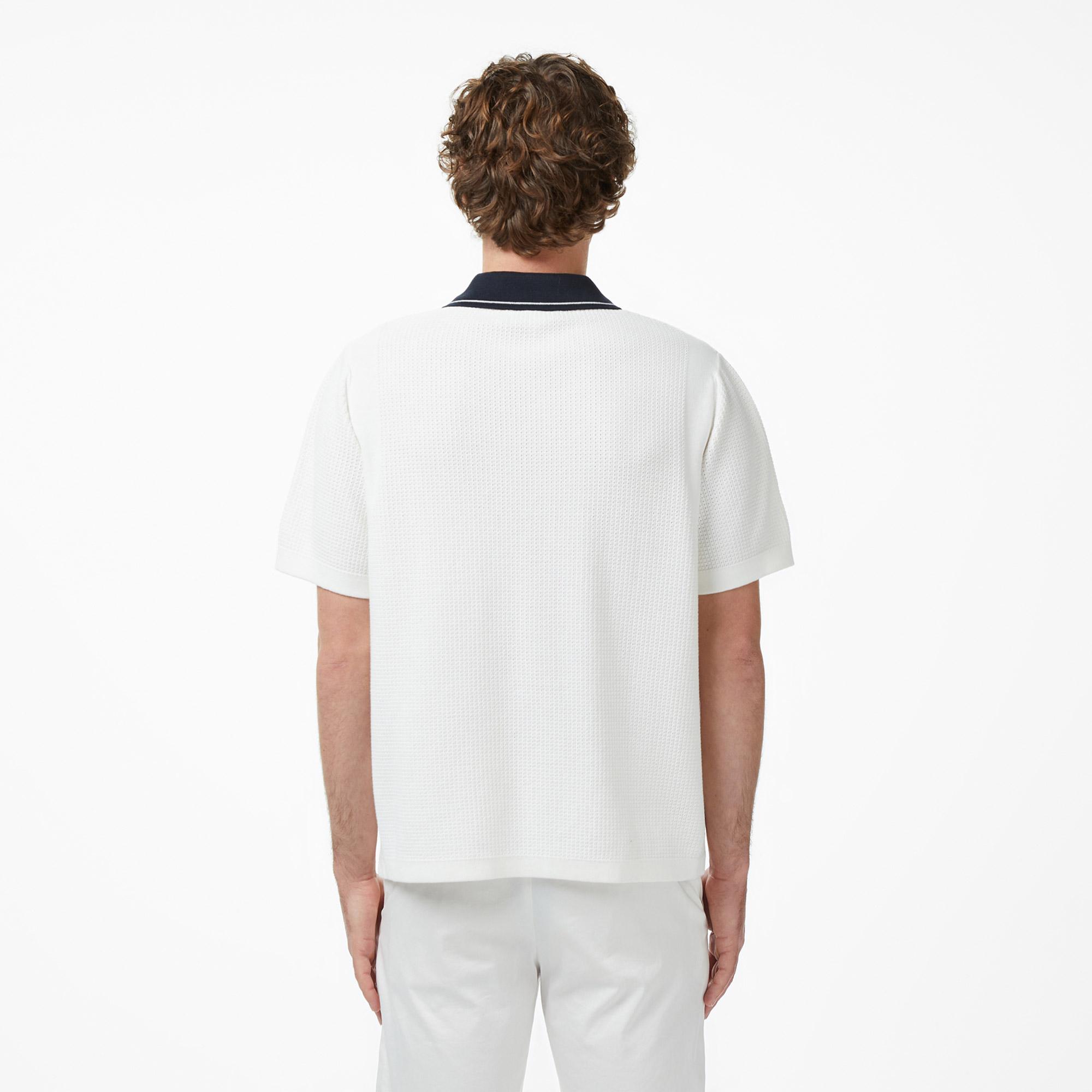 Lacoste Erkek Classic Fit Kısa Kollu Polo Yaka Beyaz Triko