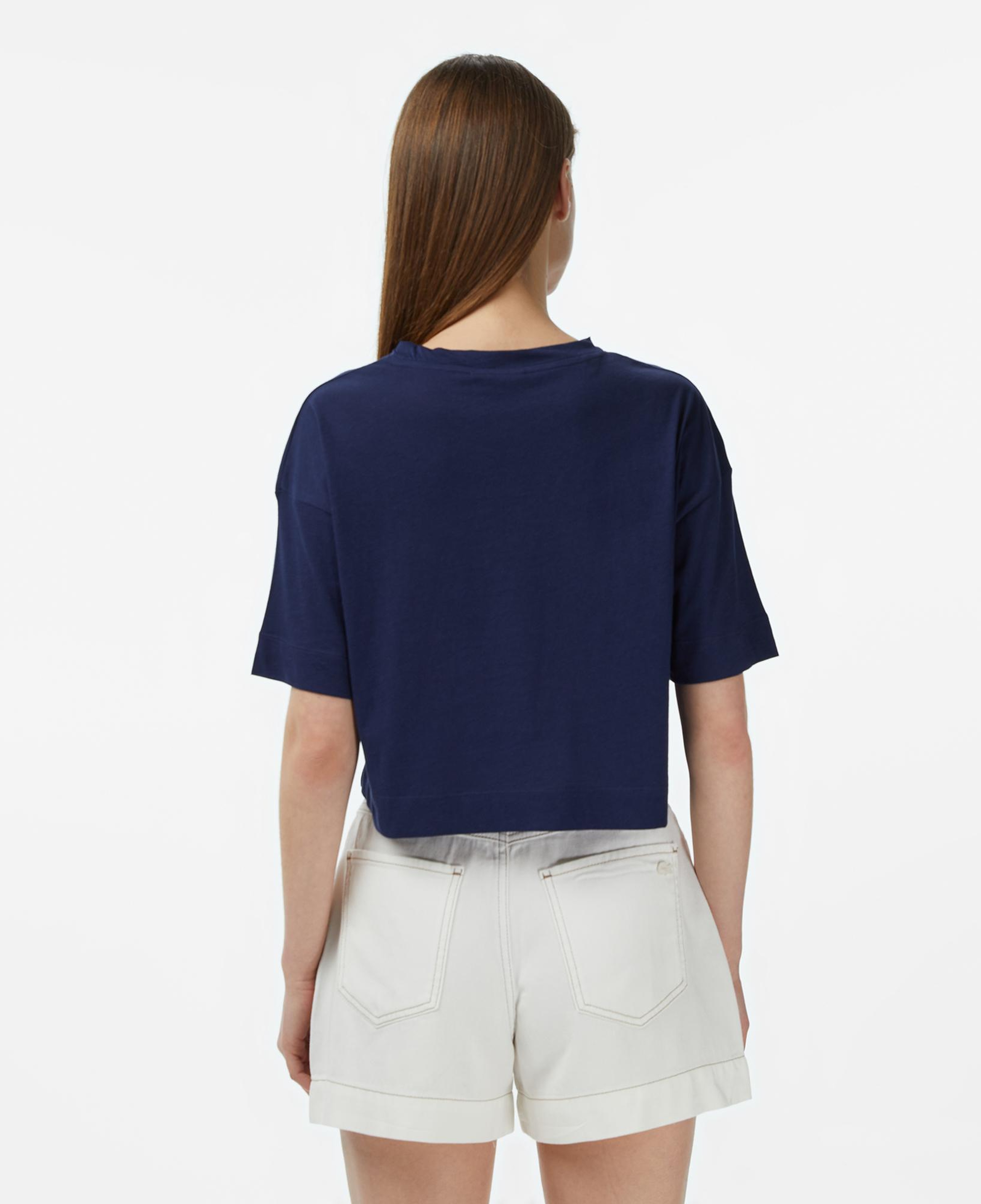 Lacoste Kadın Bisiklet Yaka Lacivert T-Shirt