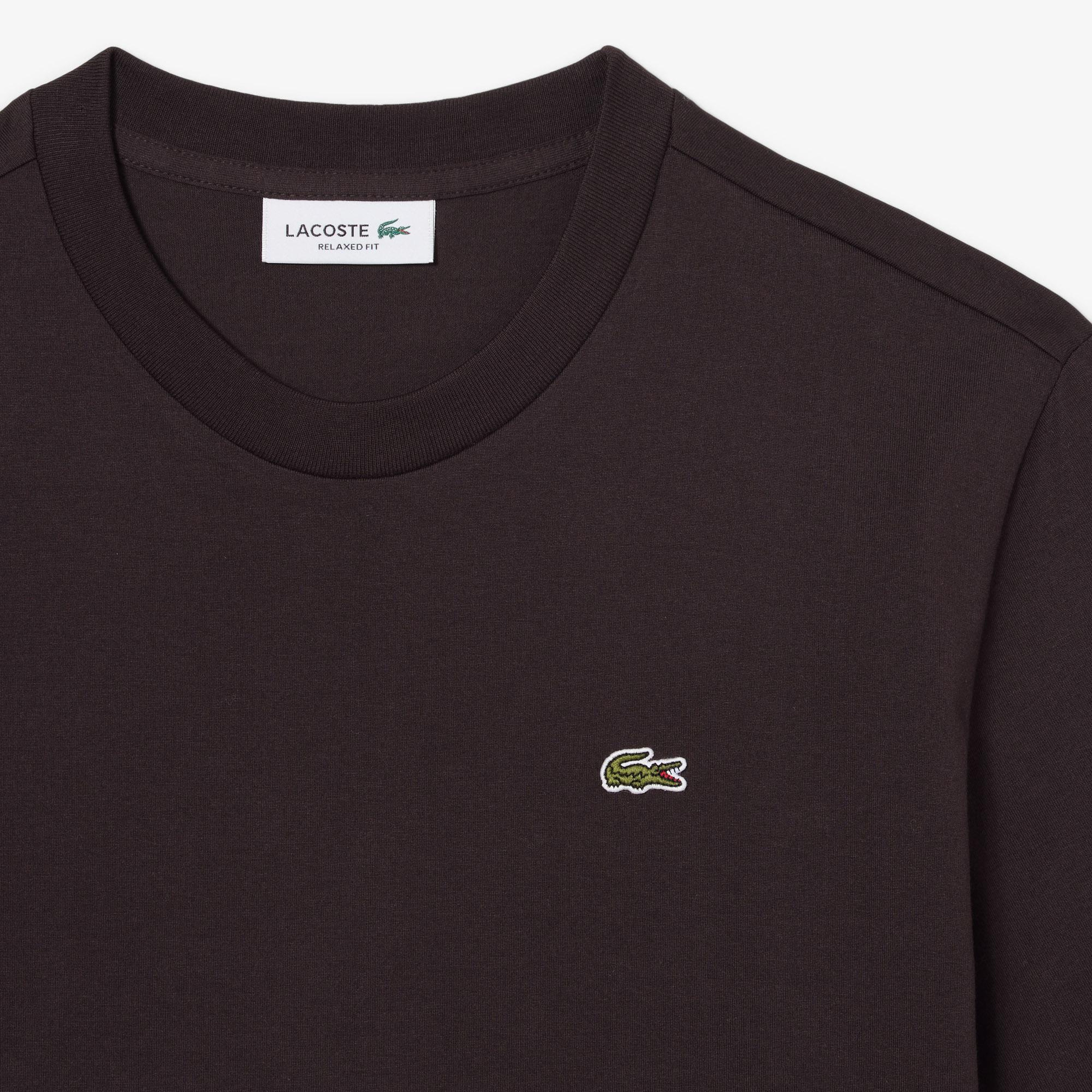 Lacoste Kadın Relaxed Fit Bisiklet Yaka Kahverengi T-Shirt