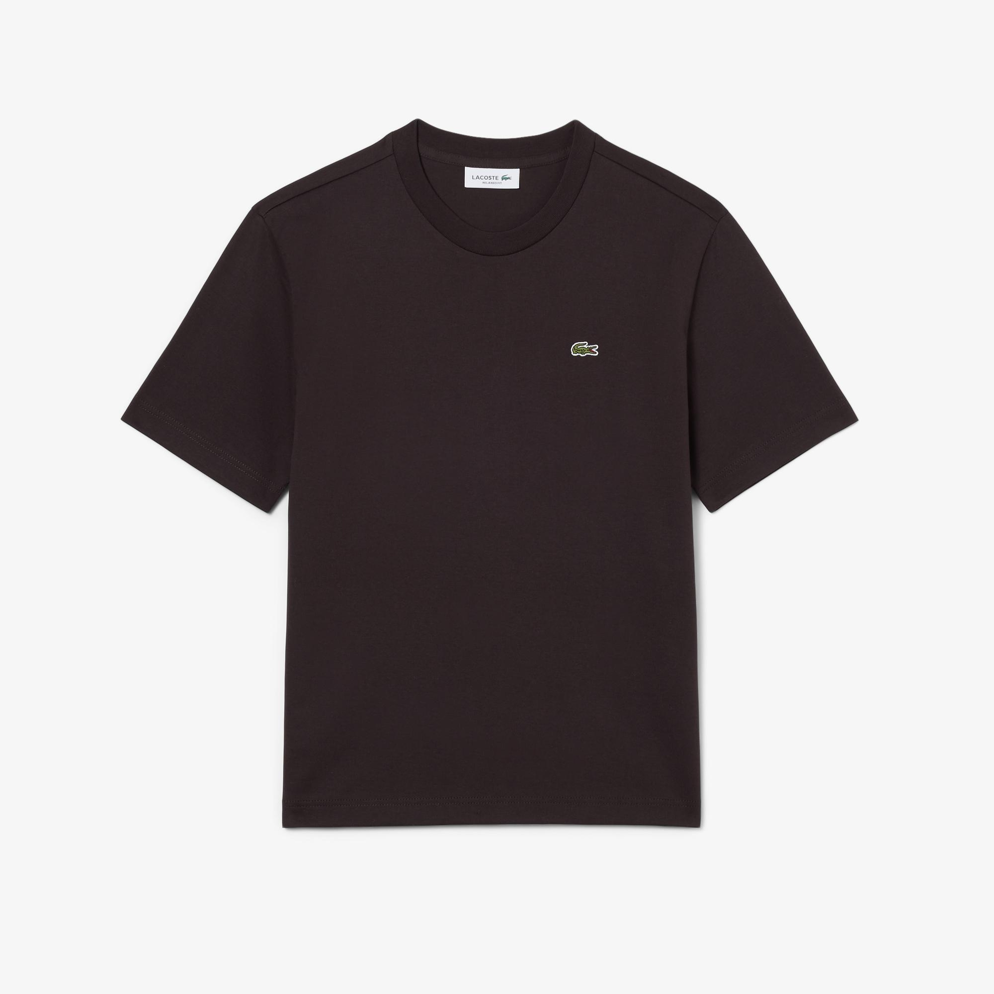 Lacoste Kadın Relaxed Fit Bisiklet Yaka Kahverengi T-Shirt