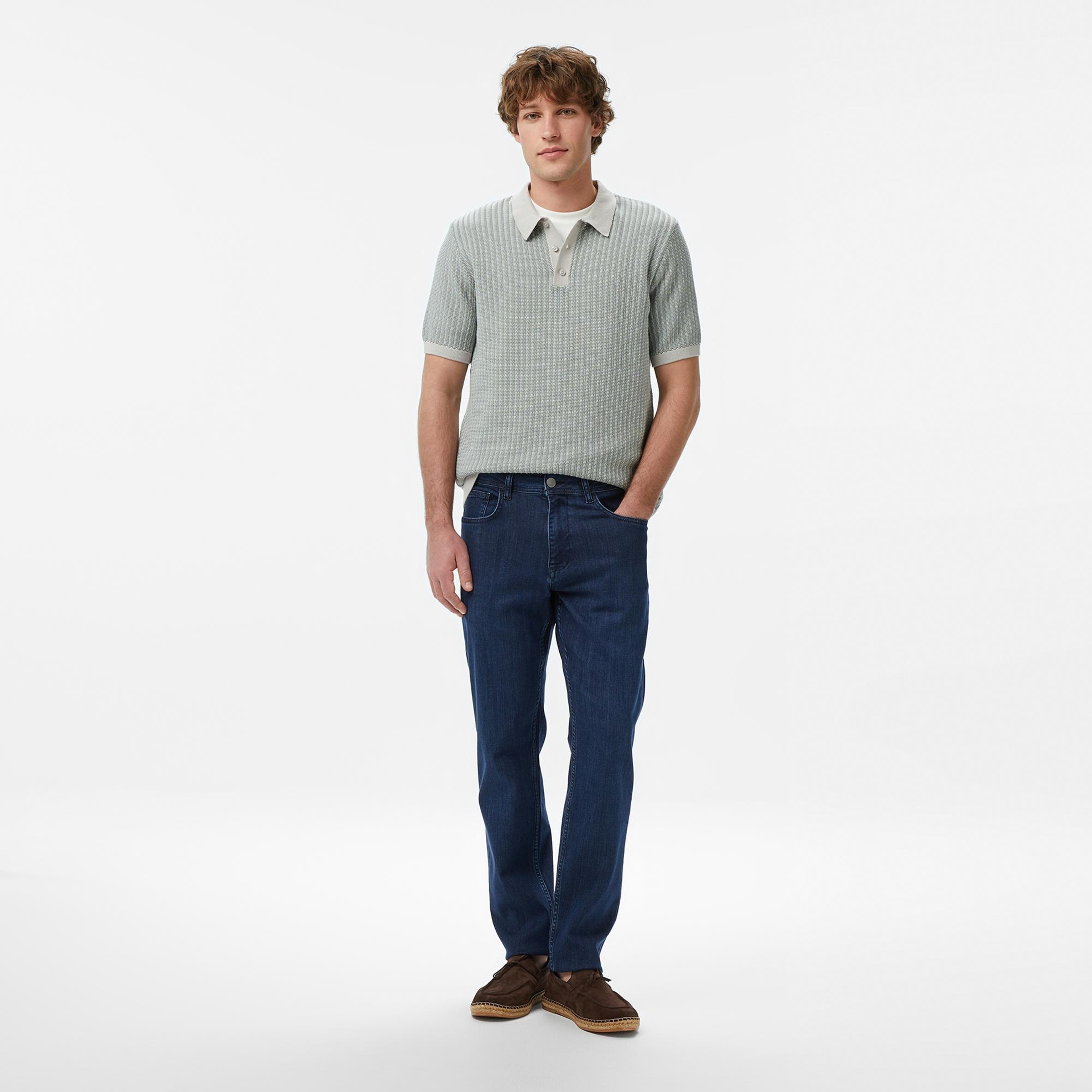 Nautica Erkek Mavi Slim Fit Denim Pantolon