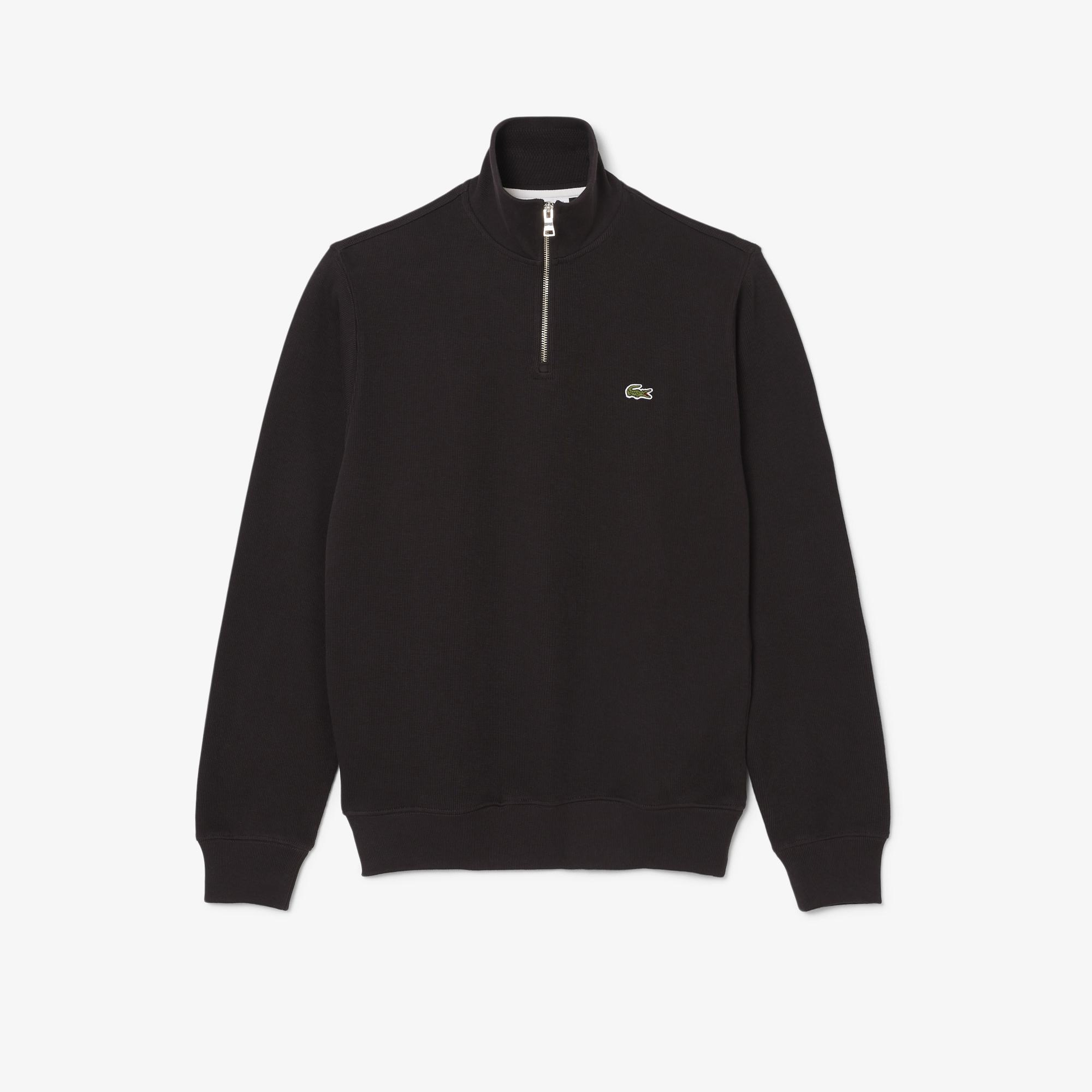 Lacoste Erkek Classic Fit Yarım Fermuarlı Kahverengi Sweatshirt