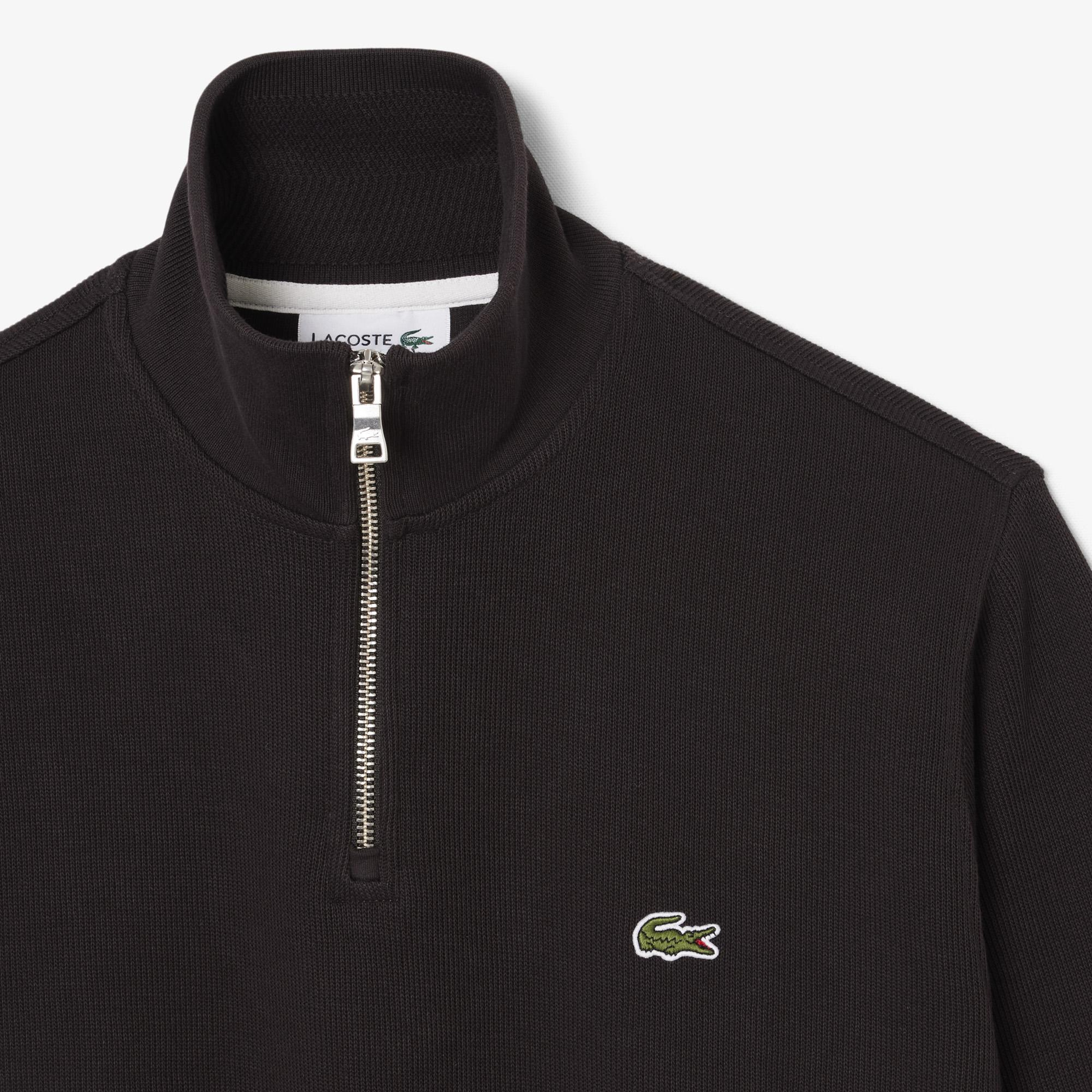 Lacoste Erkek Classic Fit Yarım Fermuarlı Kahverengi Sweatshirt