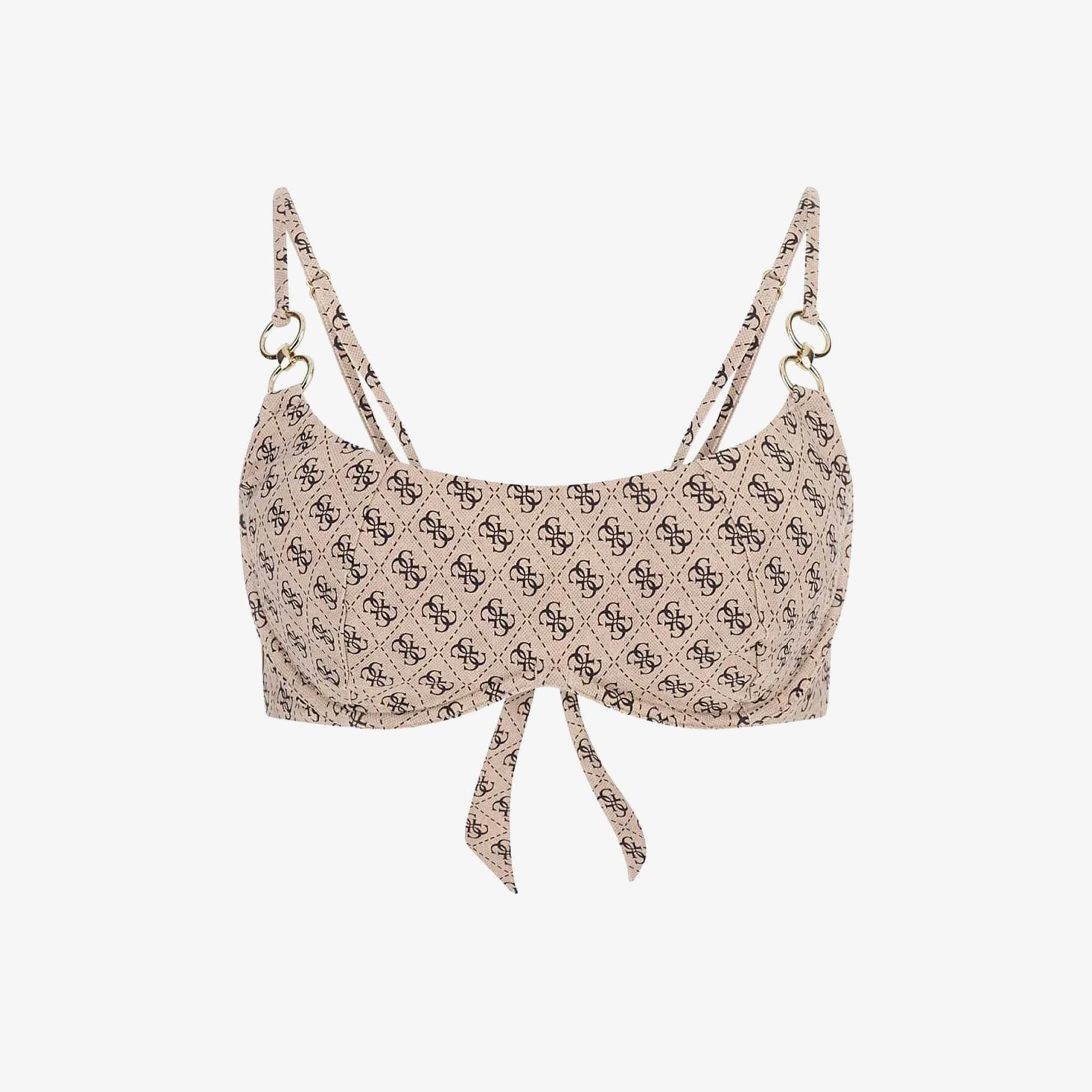 Guess Wired Printed Kadın Bej Bikini Üstü