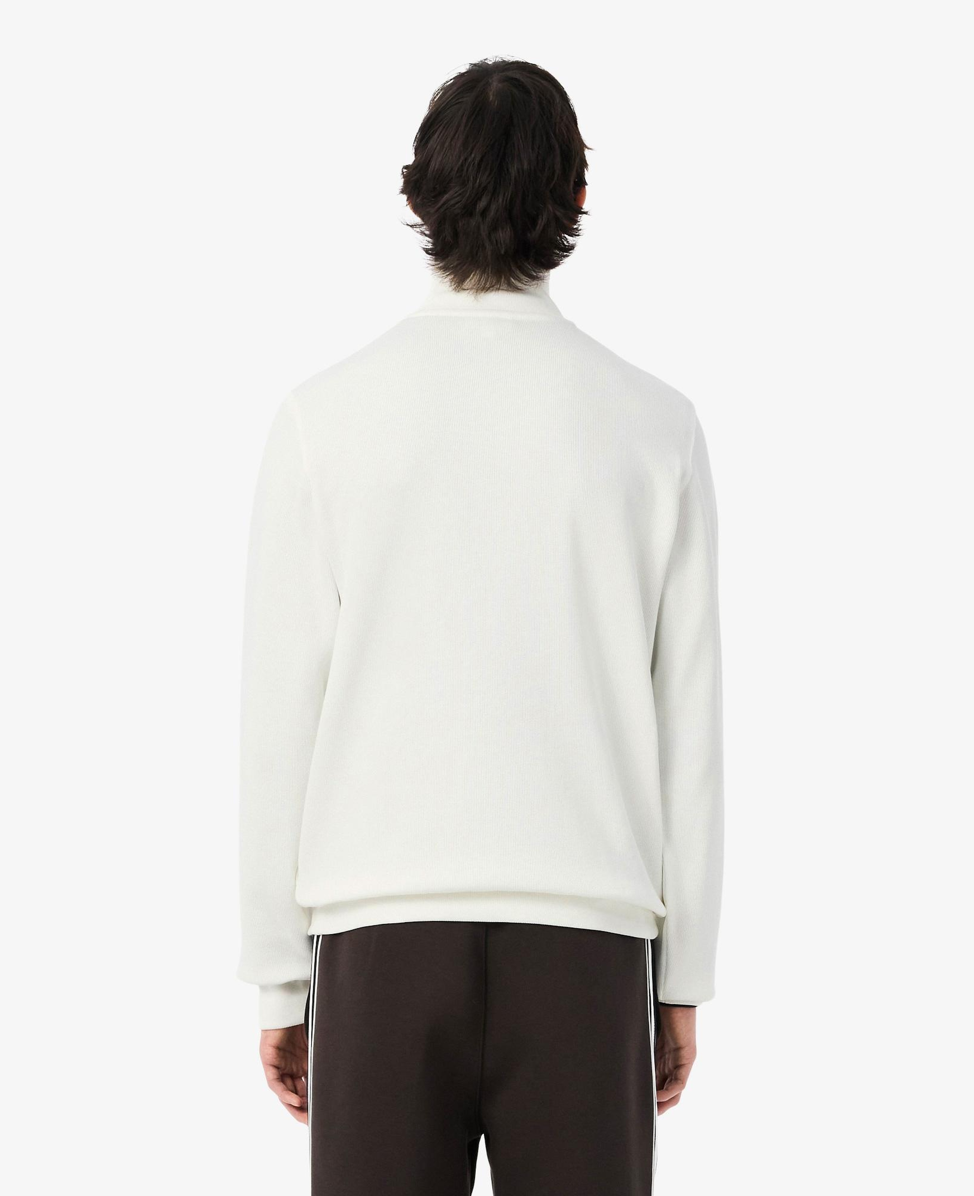 Lacoste Erkek Classic Fit Yarım Fermuarlı Beyaz Sweatshirt