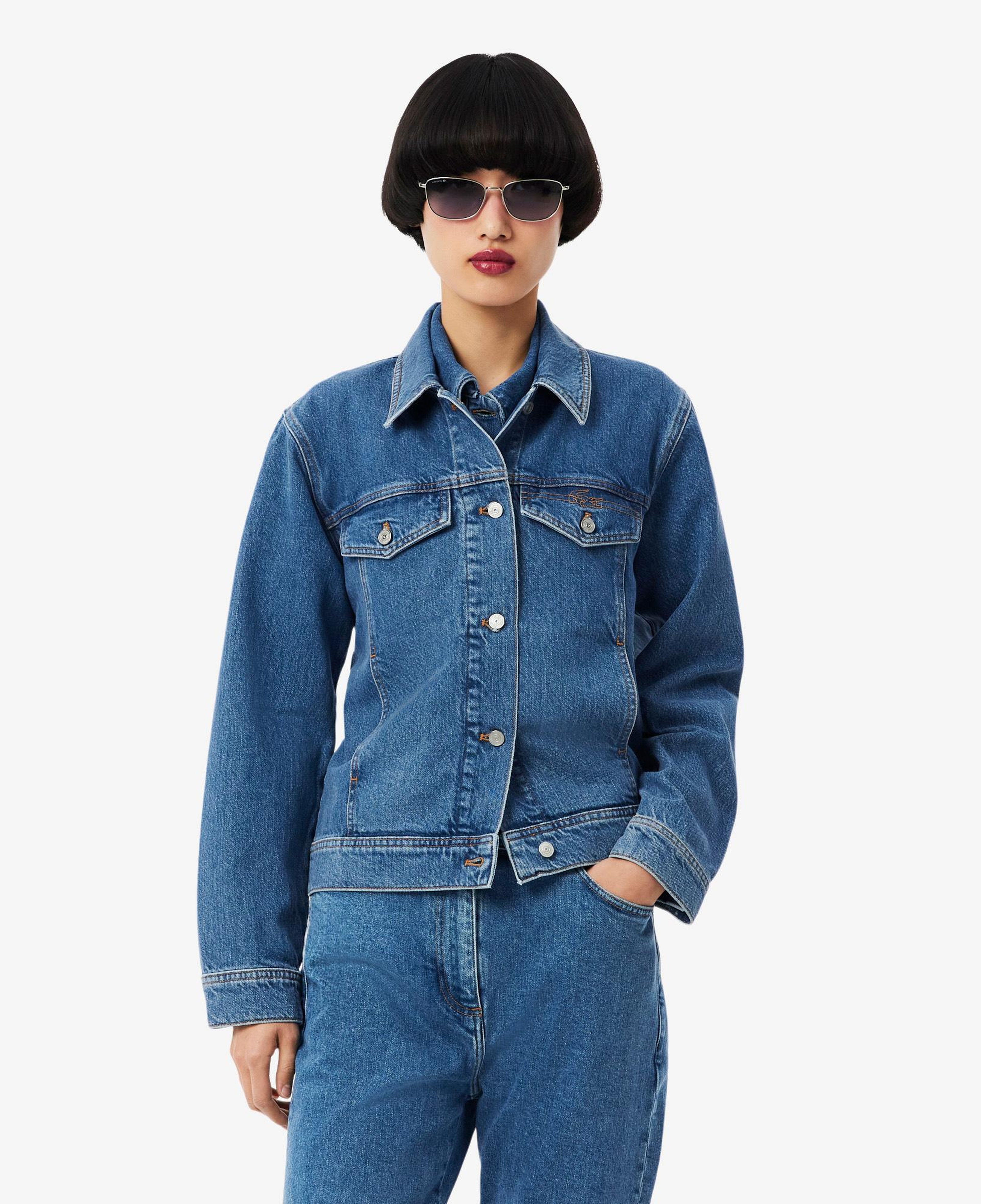 Lacoste Kadın Uzun Kollu Denim Mavi Ceket