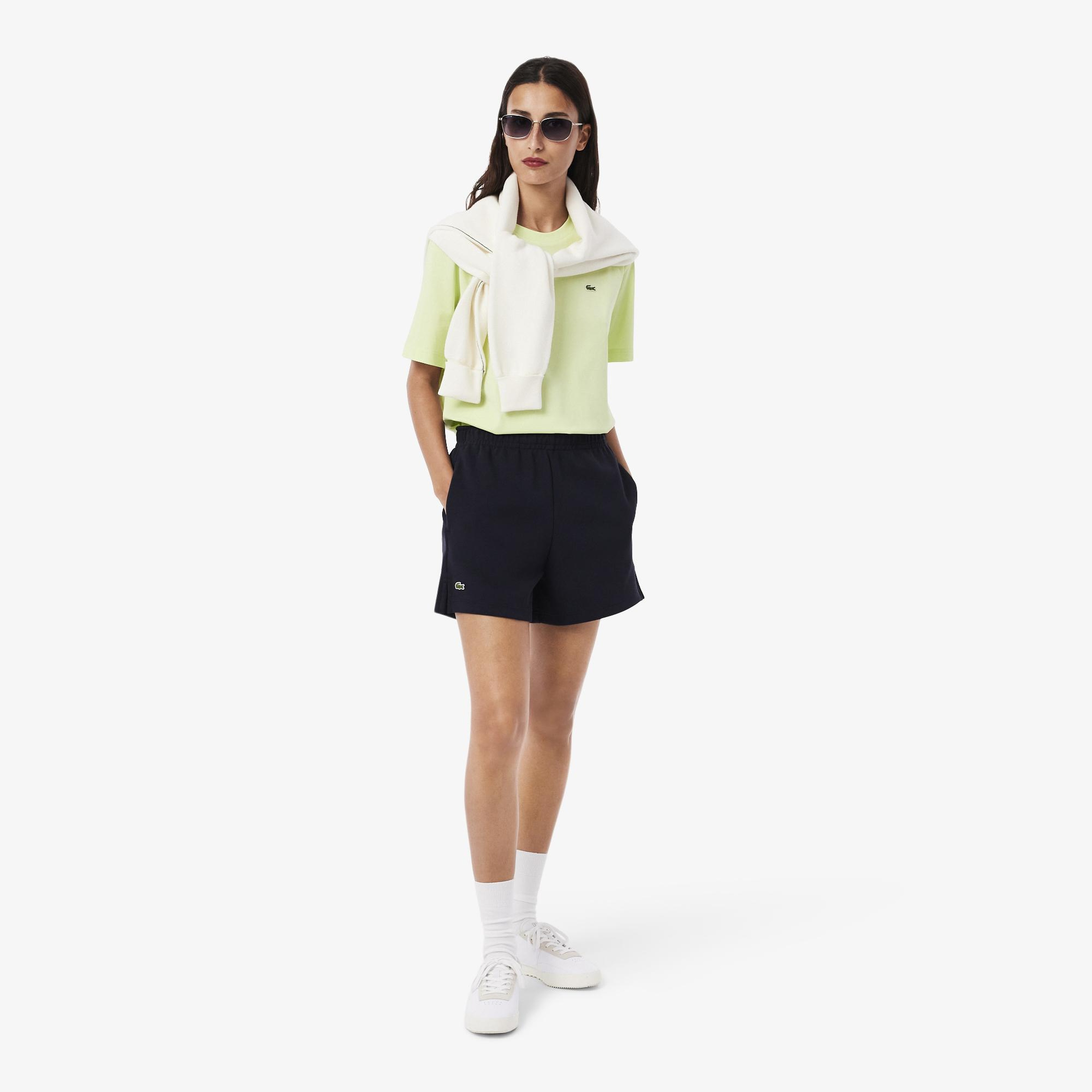 Lacoste Kadın Relaxed Fit Bisiklet Yaka Sarı T-Shirt