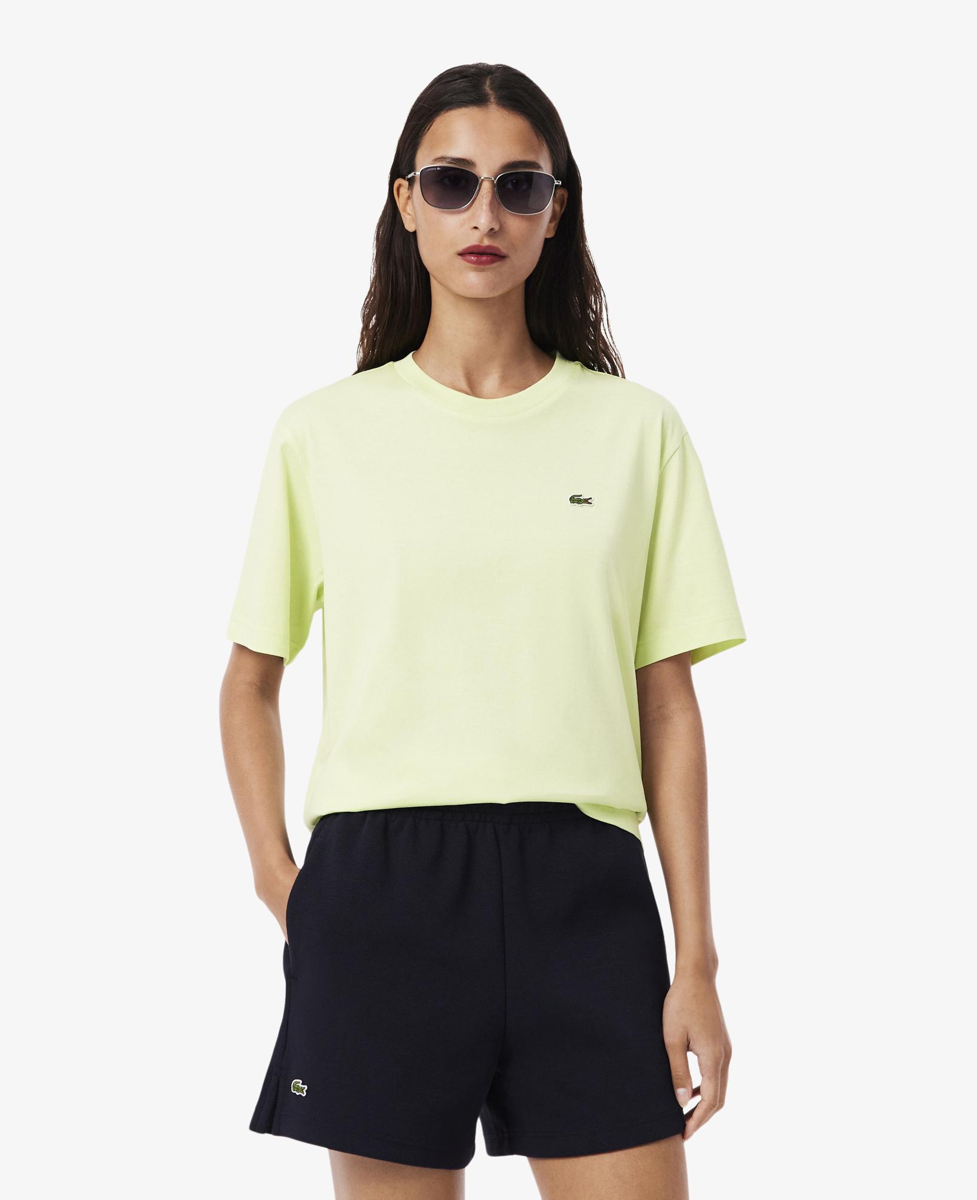 Lacoste Kadın Relaxed Fit Bisiklet Yaka Sarı T-Shirt