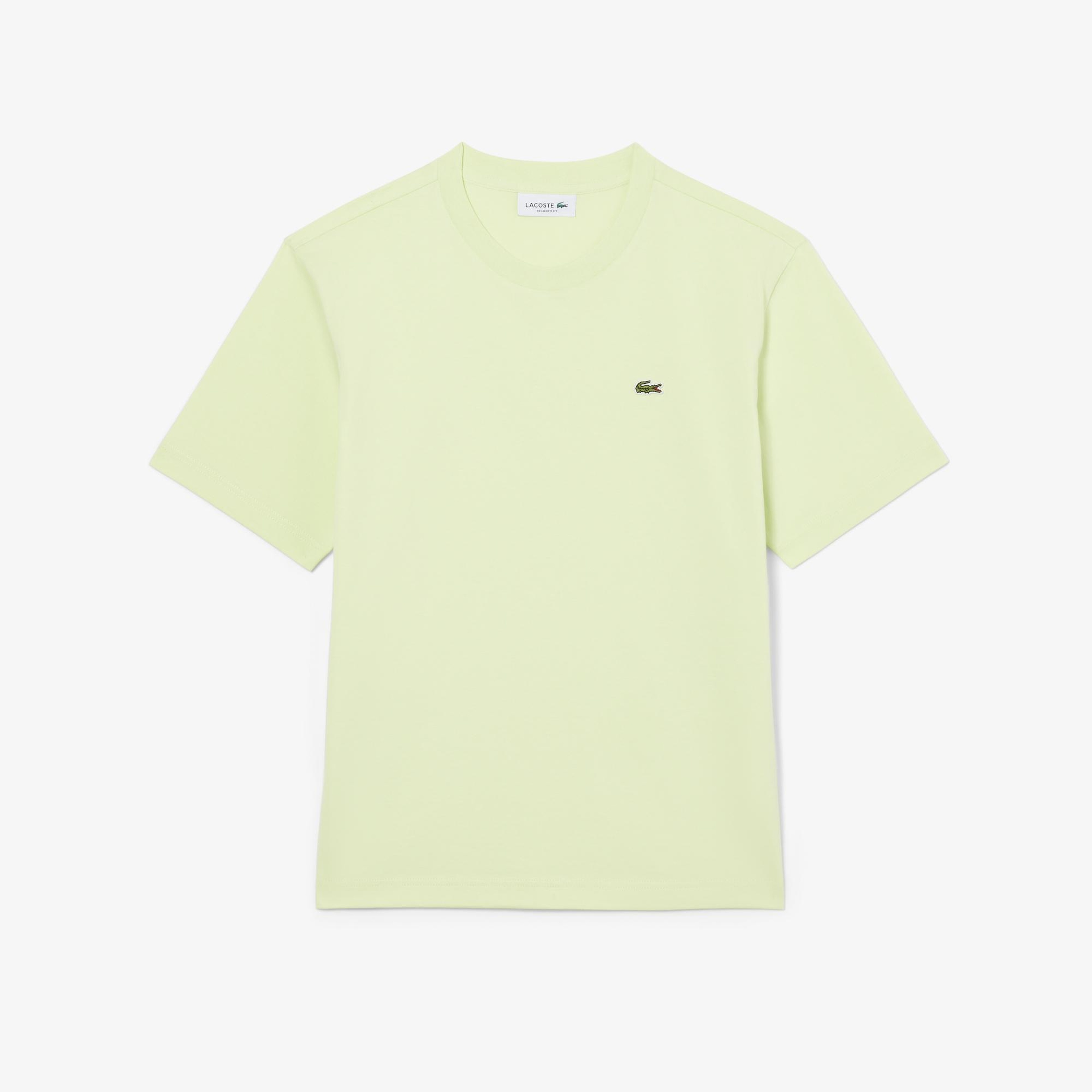 Lacoste Kadın Relaxed Fit Bisiklet Yaka Sarı T-Shirt
