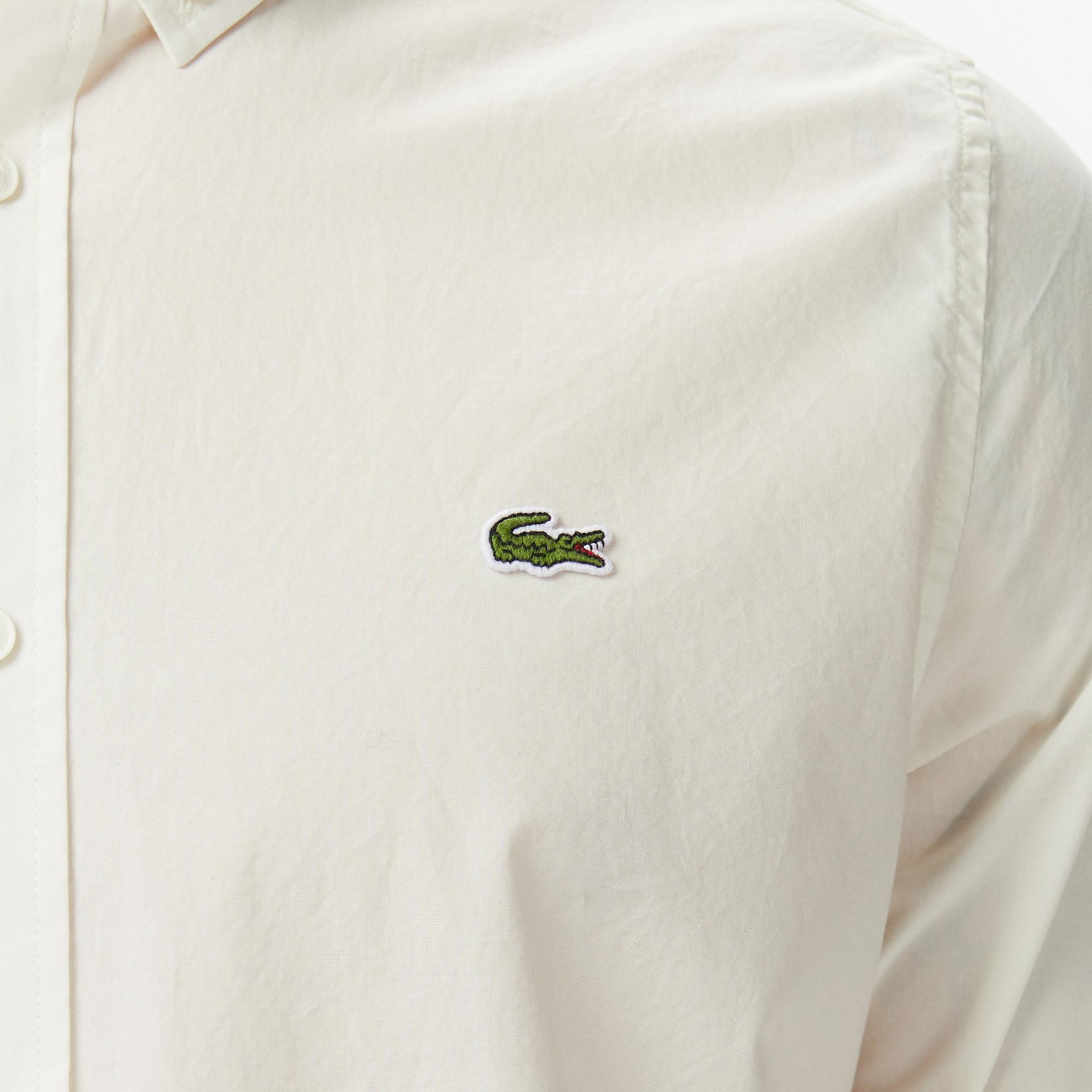 Lacoste Erkek Slim Fit Krem Gömlek