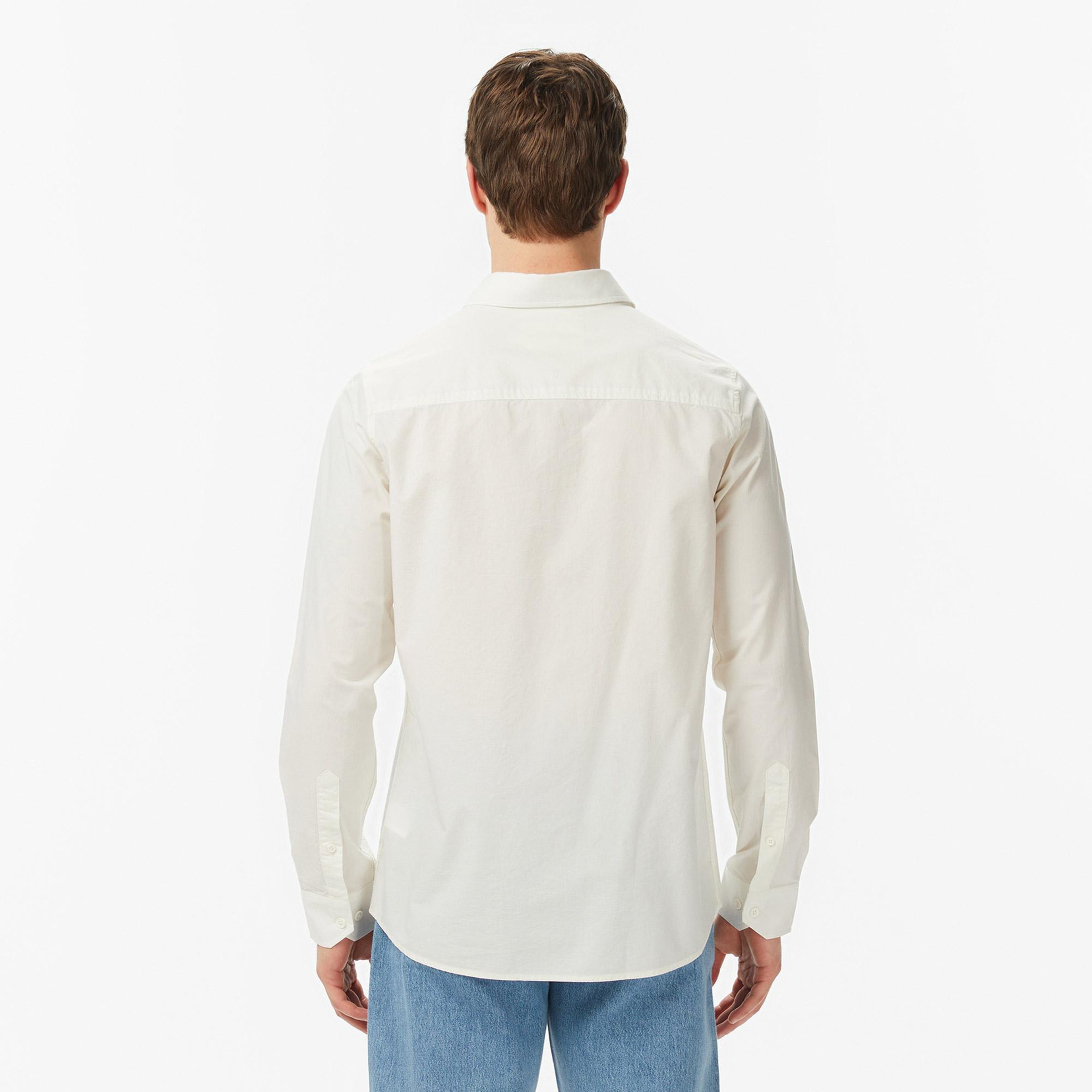 Lacoste Erkek Slim Fit Krem Gömlek