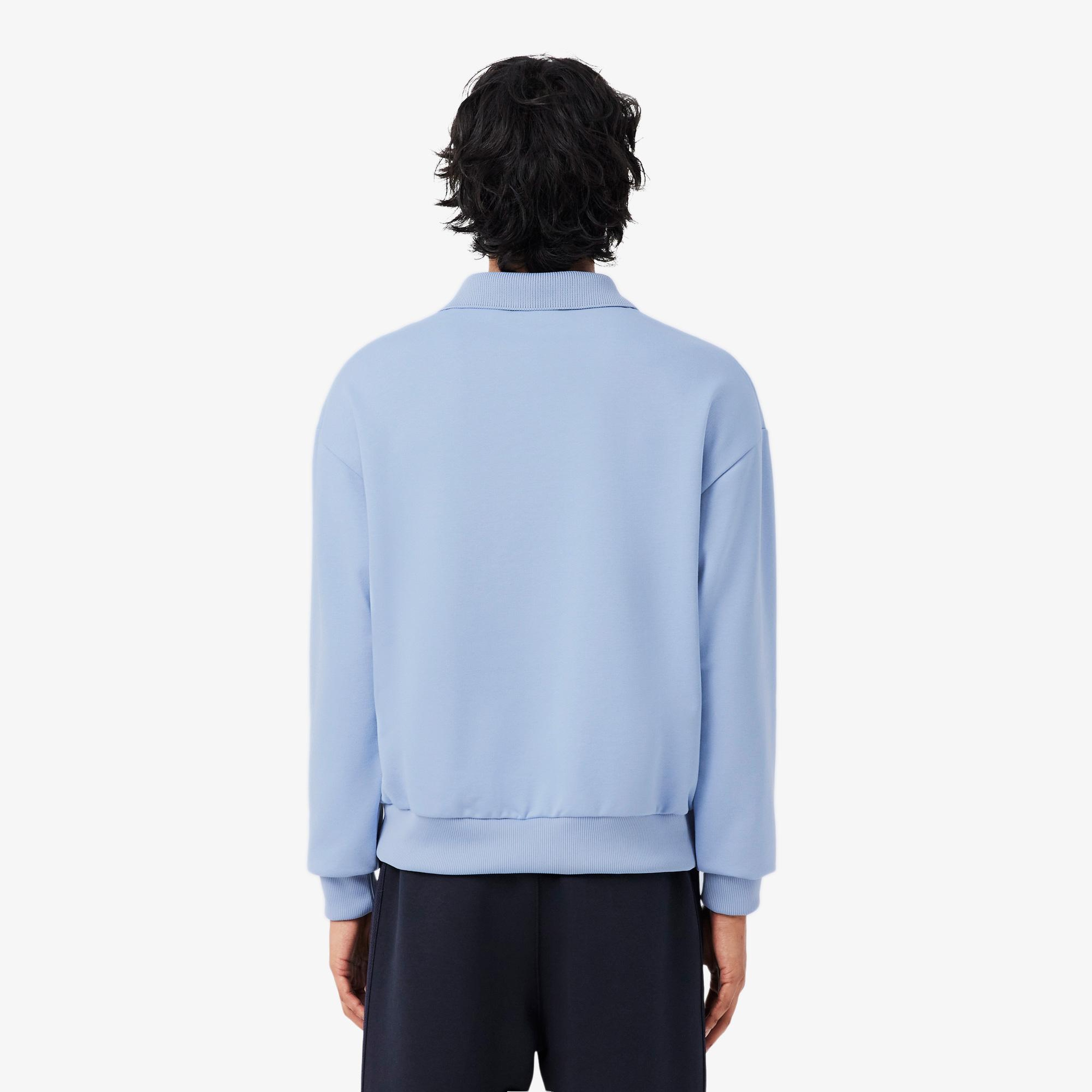 Lacoste Erkek Loose Fit Polo Yaka Mavi Sweatshirt