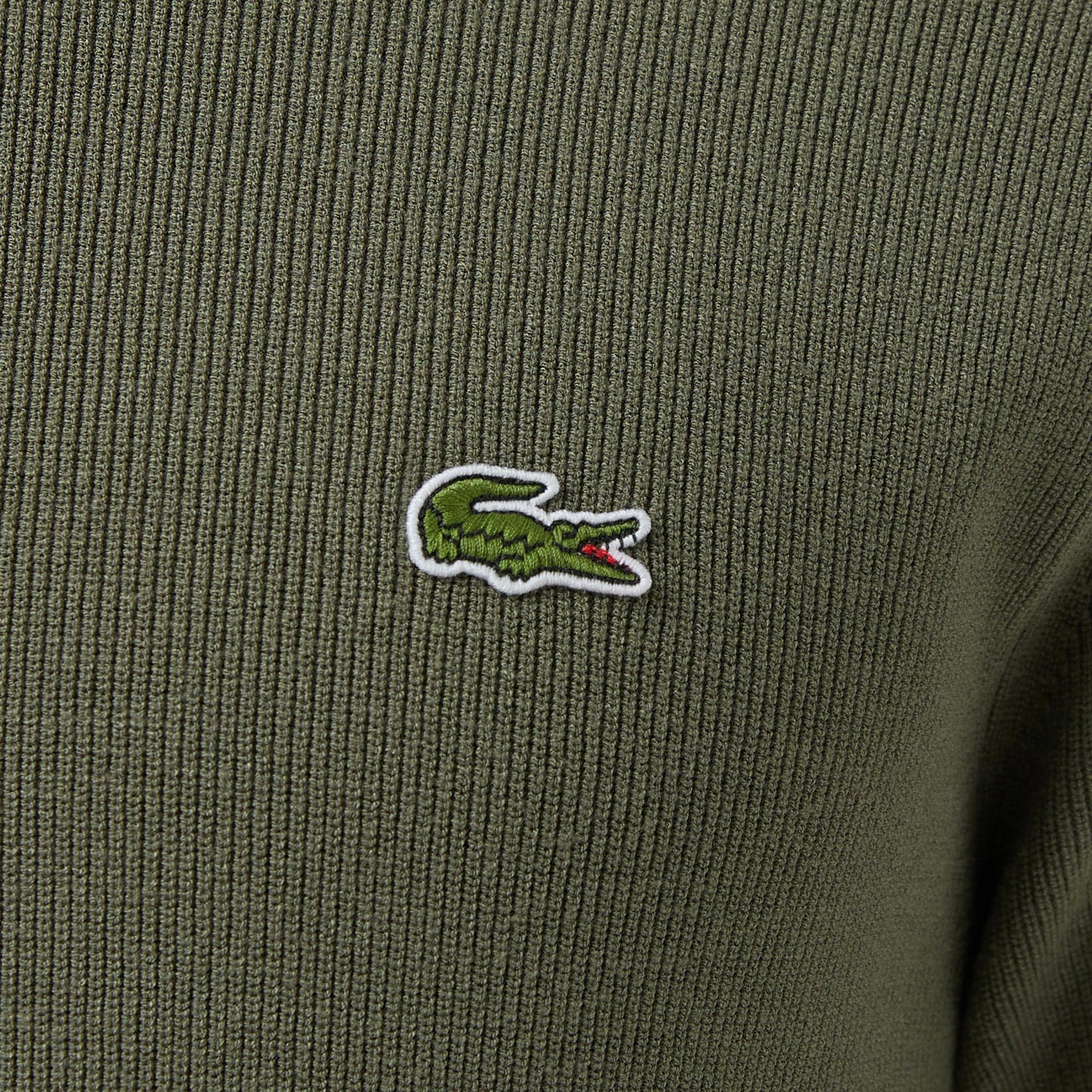 Lacoste Erkek Classic Fit Kısa Kollu Bisiklet Yaka Haki Triko