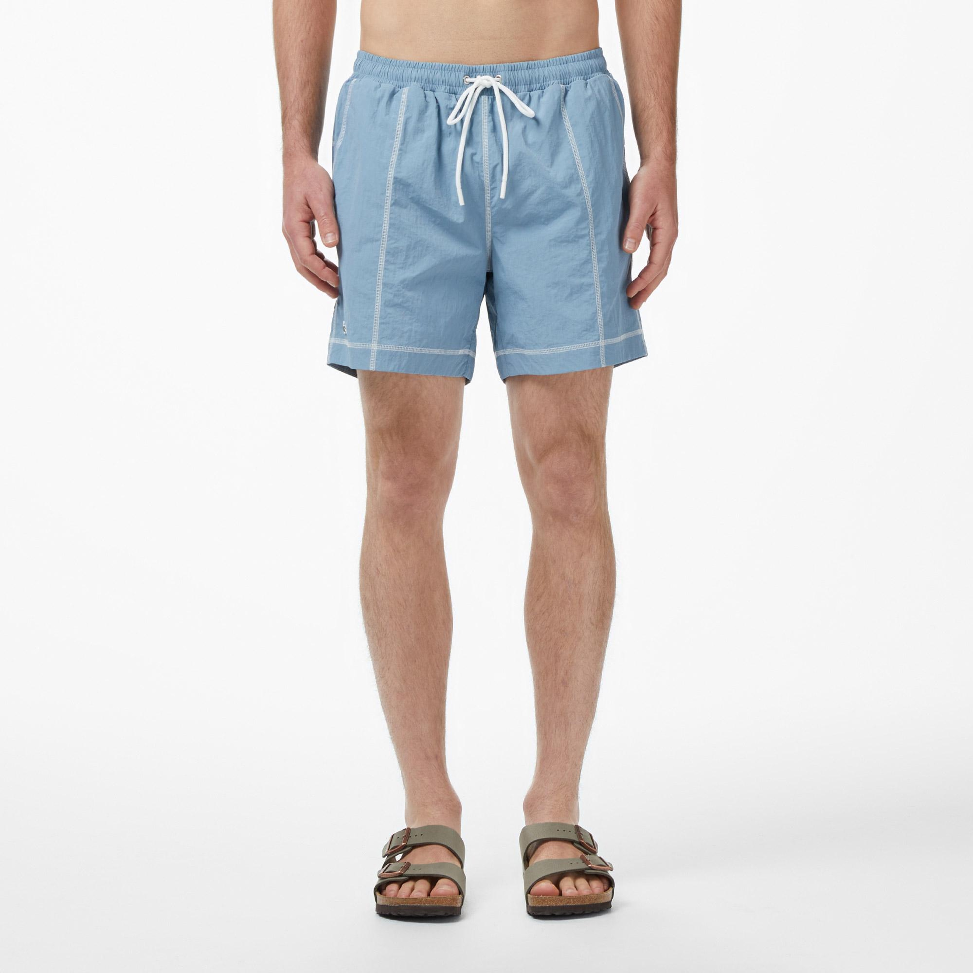 Lacoste Erkek Regular Fit Desenli Mavi Deniz Şortu