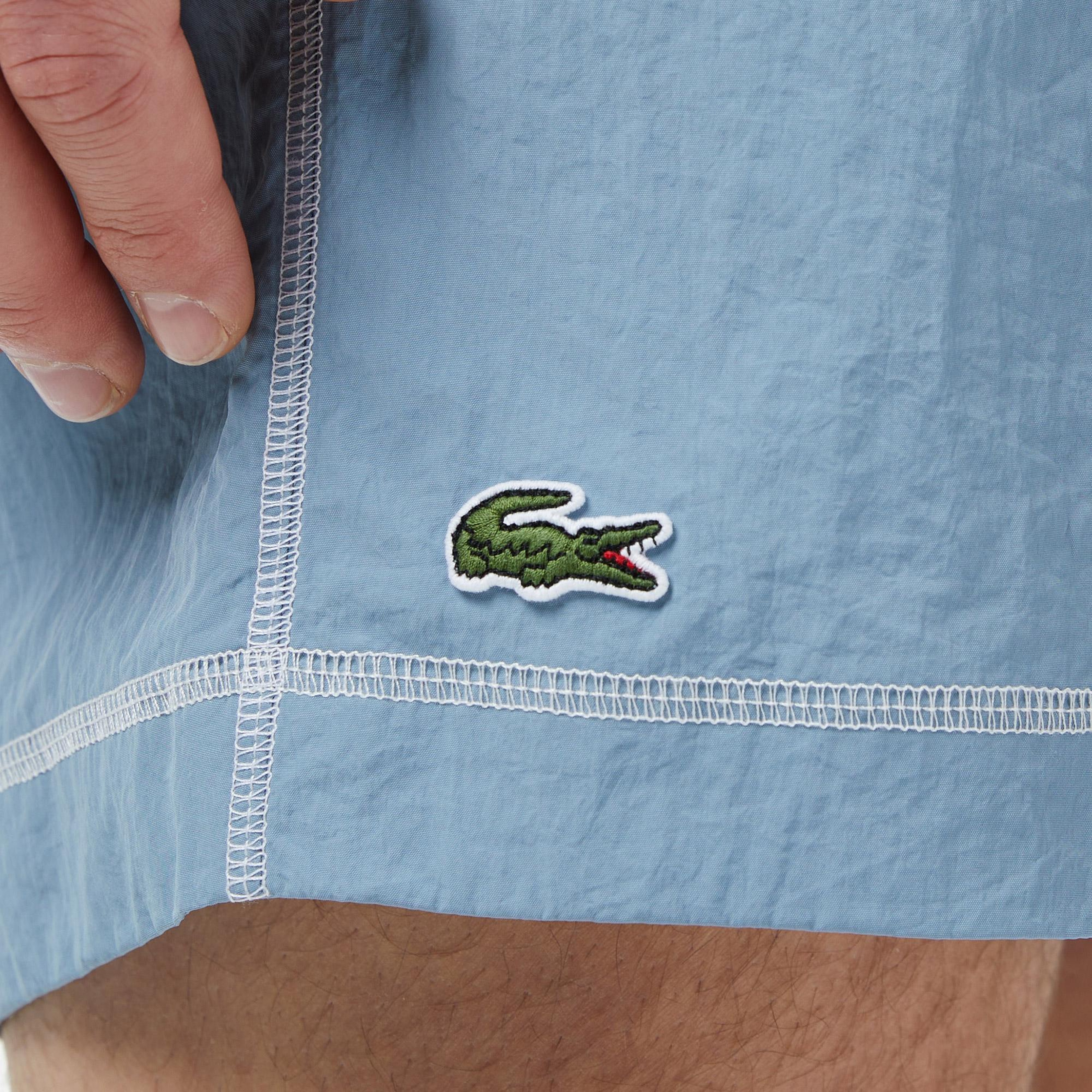 Lacoste Erkek Regular Fit Desenli Mavi Deniz Şortu