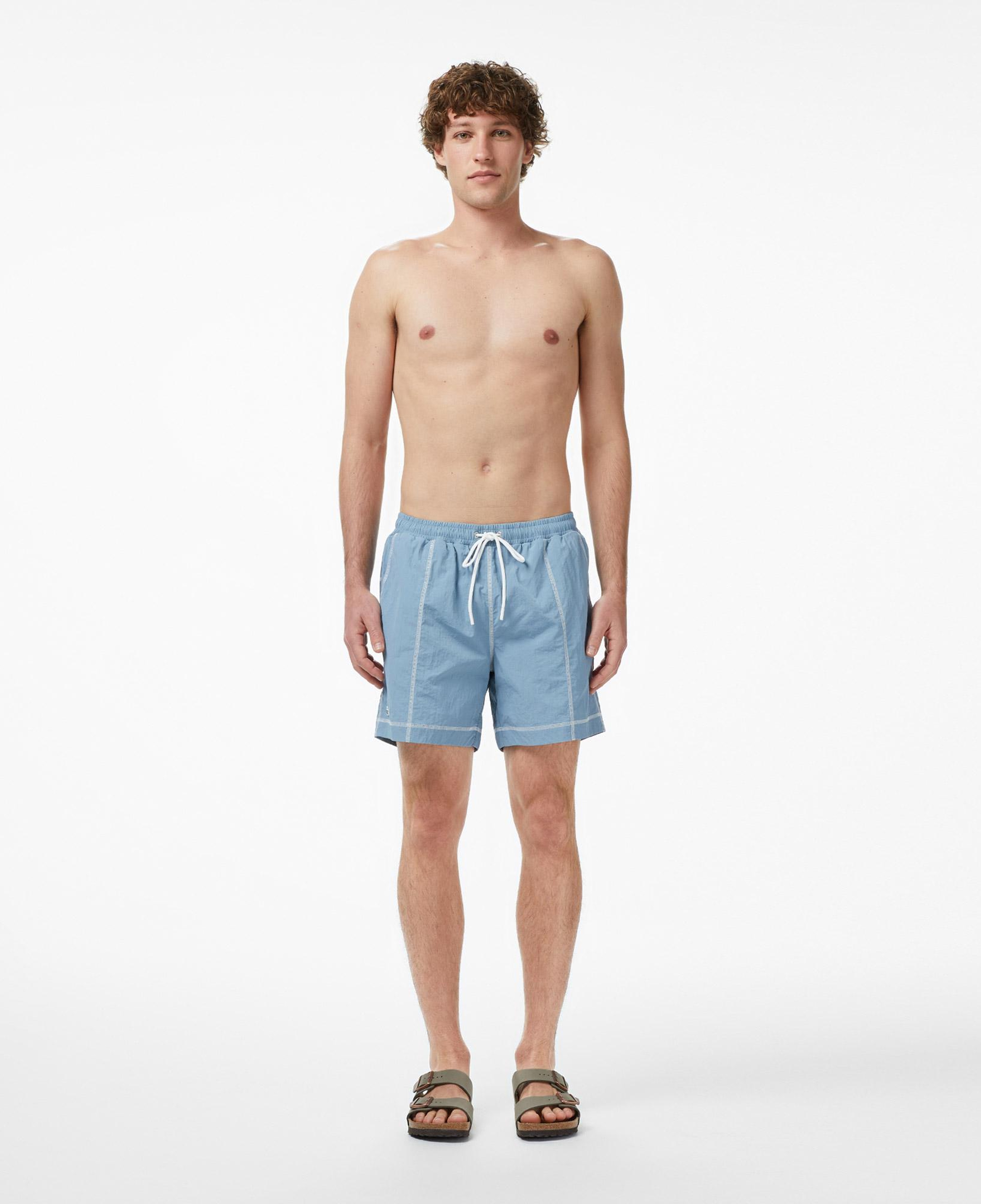 Lacoste Erkek Regular Fit Desenli Mavi Deniz Şortu