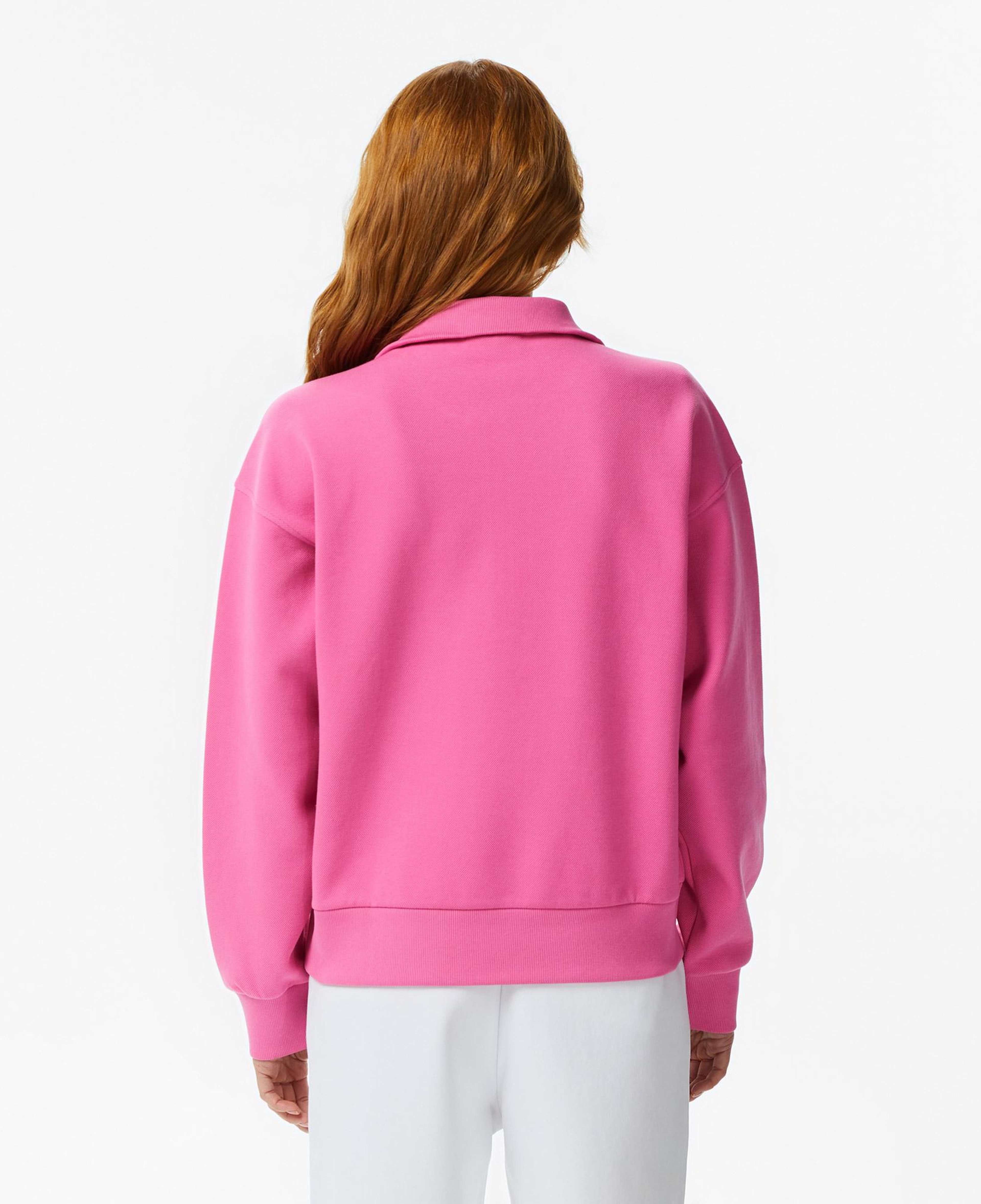Lacoste Kadın Relaxed Fit Yarım Fermuarlı Koyu Pembe Sweatshirt