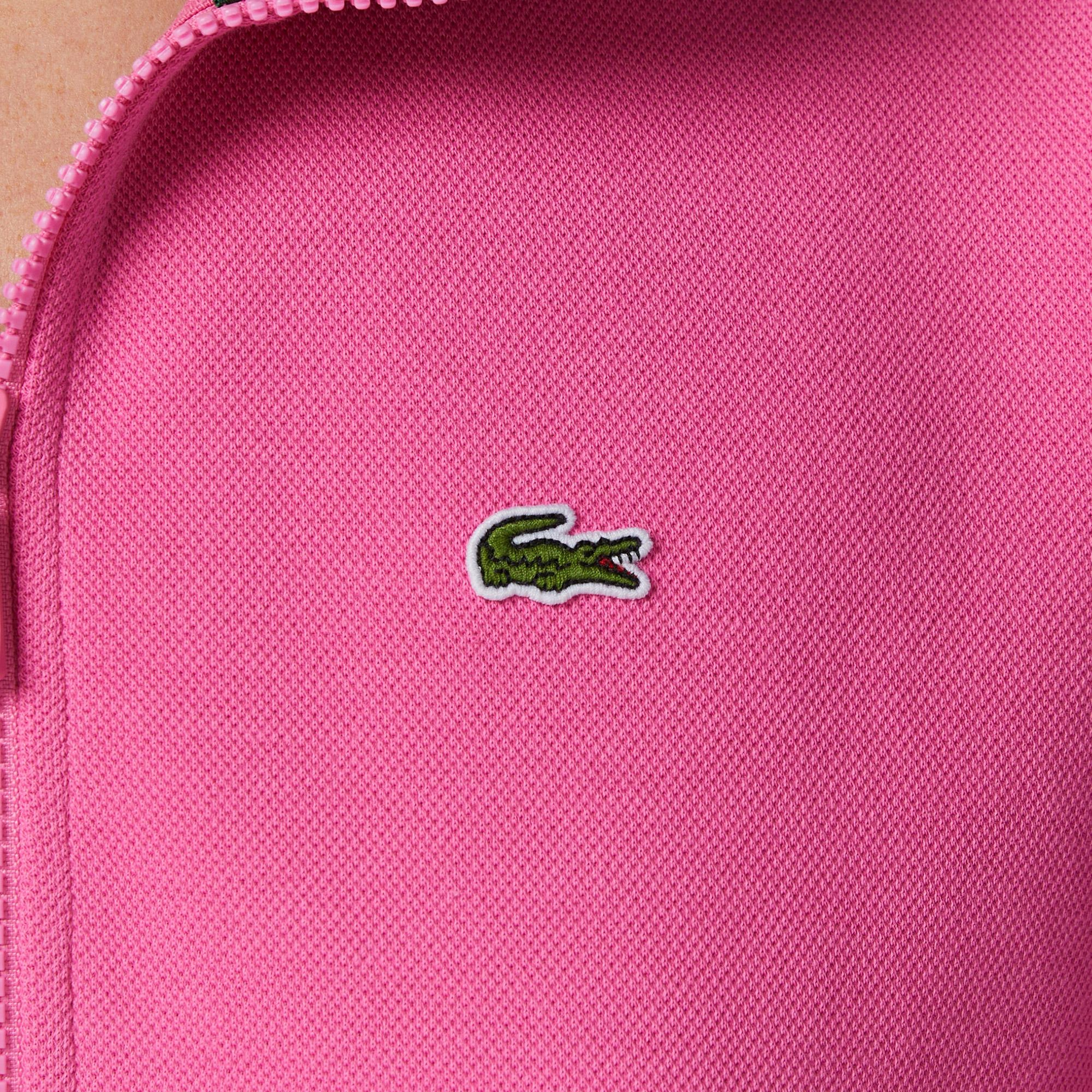 Lacoste Kadın Relaxed Fit Yarım Fermuarlı Koyu Pembe Sweatshirt