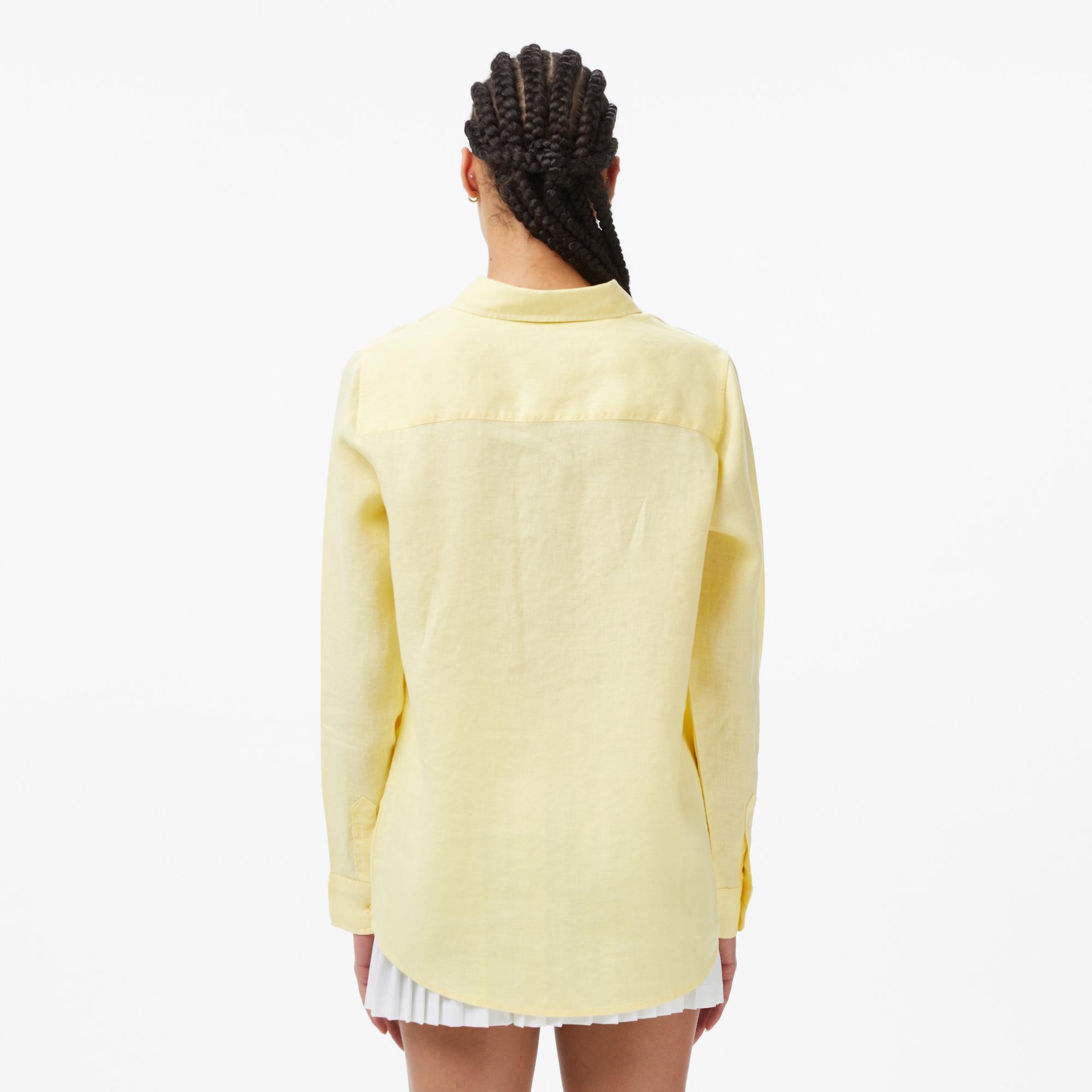 Lacoste Kadın Relaxed Fit Sarı Gömlek