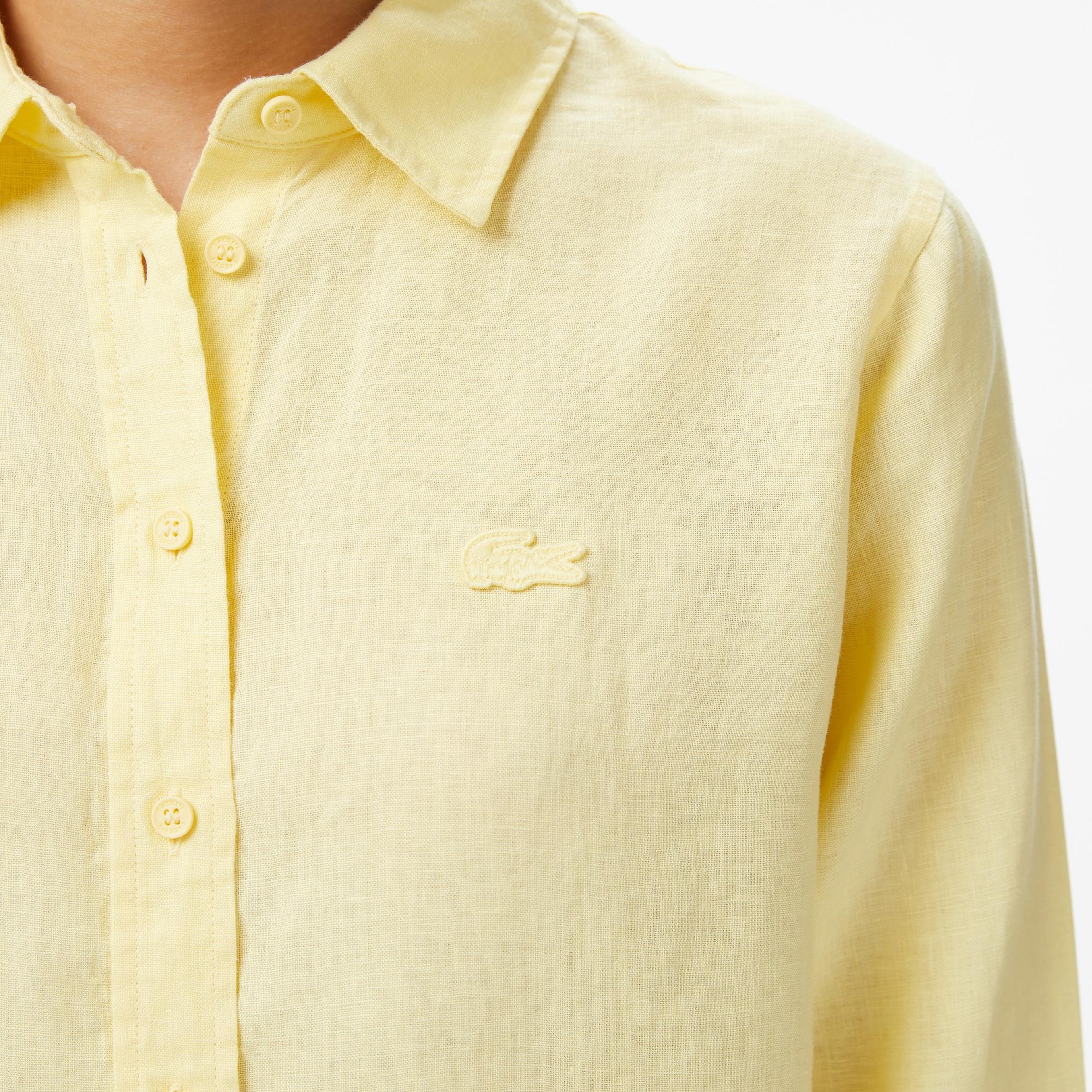 Lacoste Kadın Relaxed Fit Sarı Gömlek