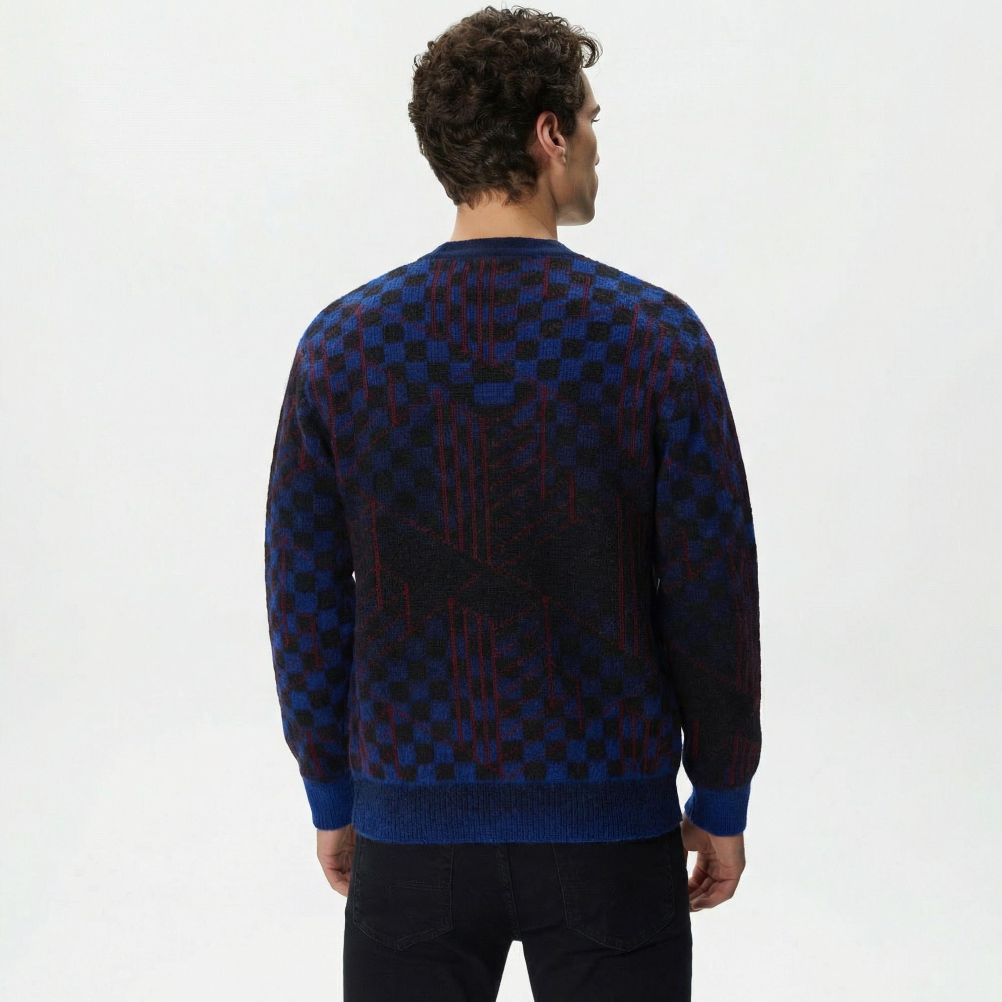 Lacoste Unisex Desenli Siyah Hırka