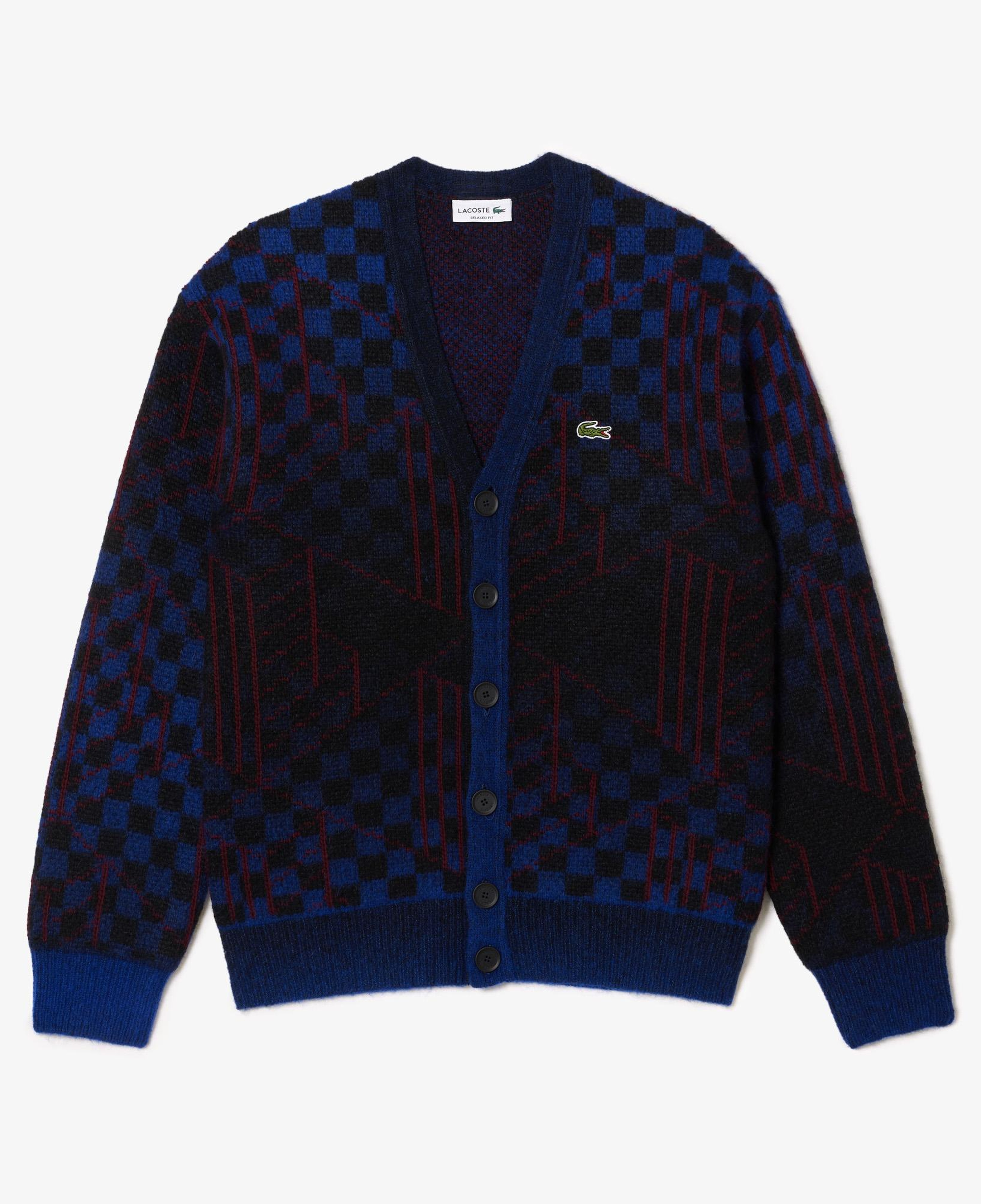 Lacoste Unisex Desenli Siyah Hırka